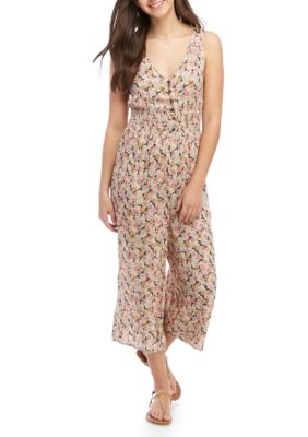 Jolt Smocked Waist Button From Jumpsuit | belk