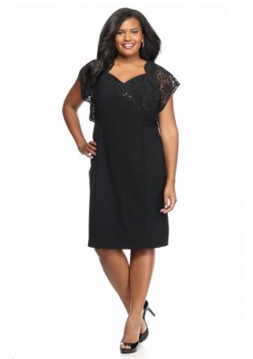 Maya Brooke Plus Size Lace and Sequin Bolero Jacket Dress - Belk