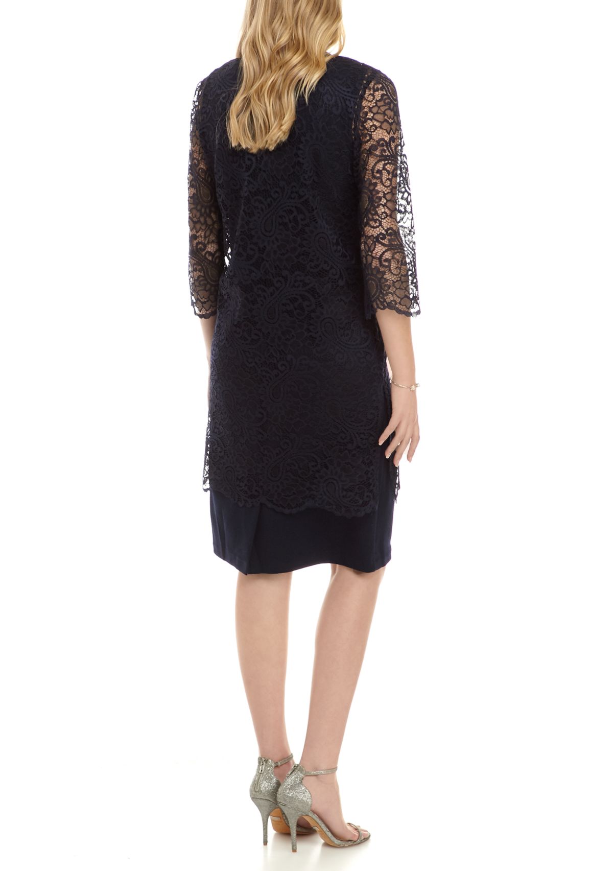 Womens Lace Jacket Dress Set
