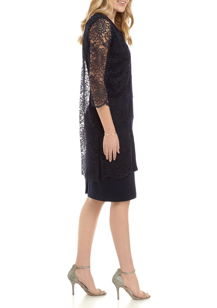 Womens Lace Jacket Dress Set