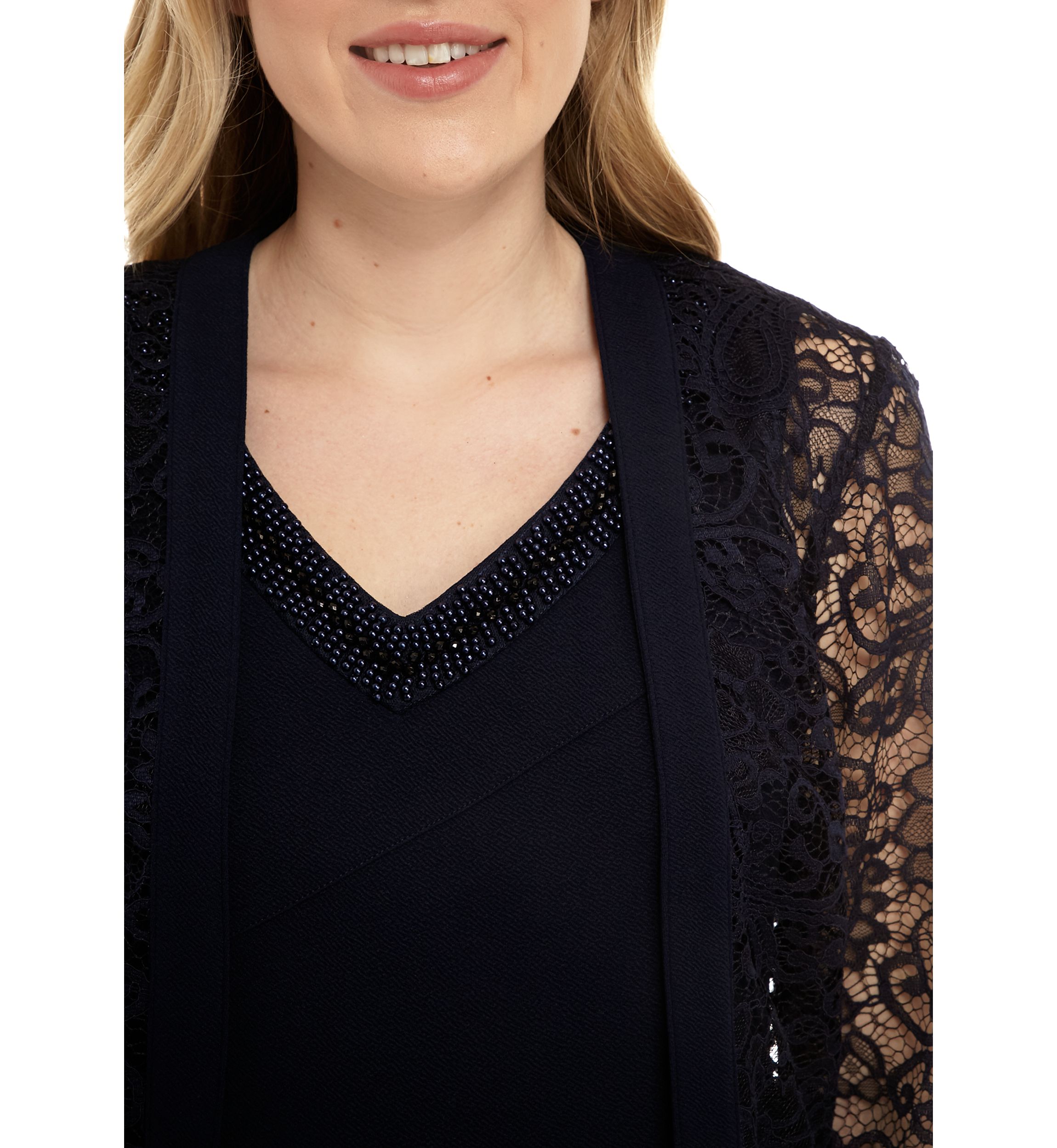 Womens Lace Jacket Dress Set