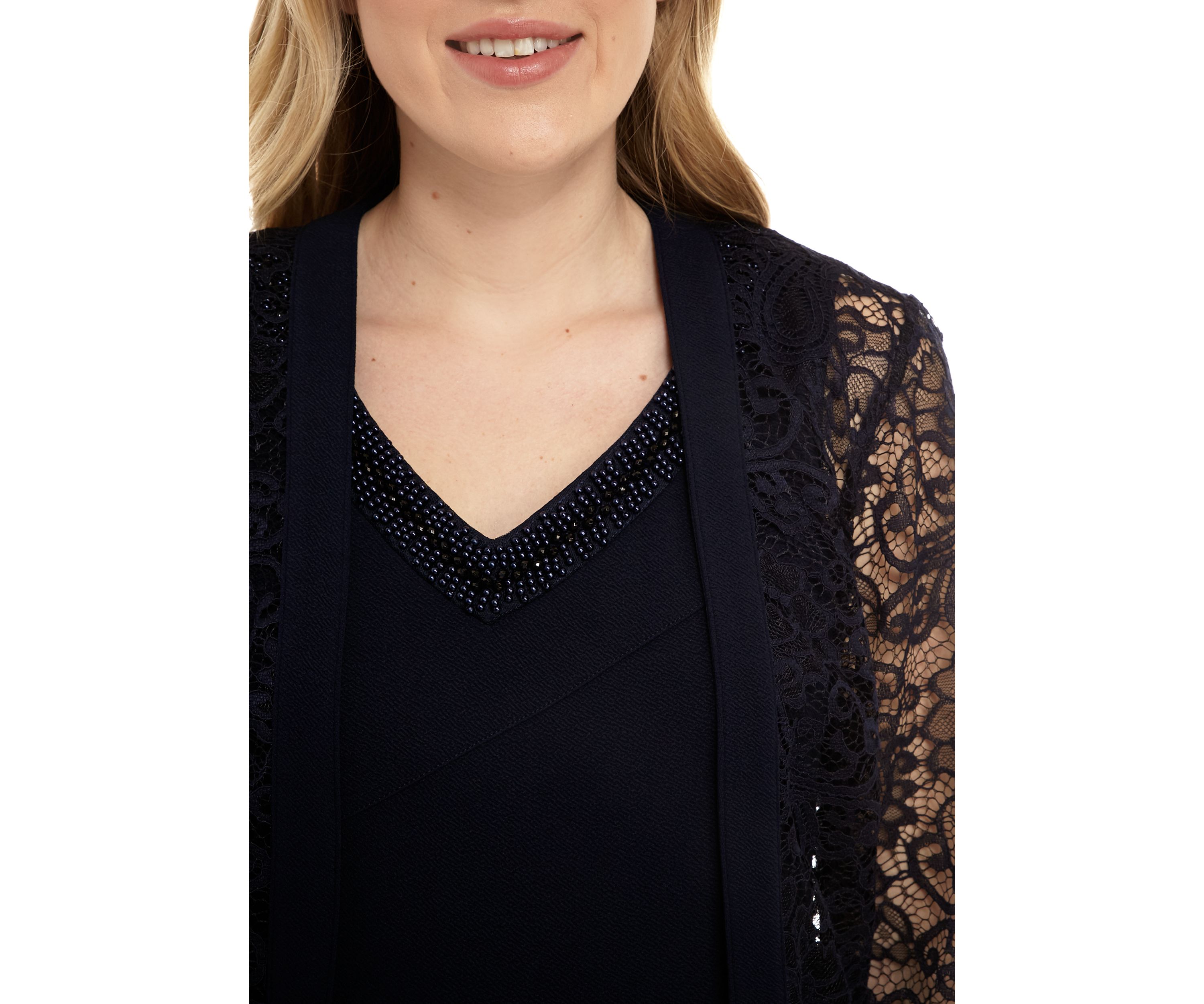 Womens Lace Jacket Dress Set