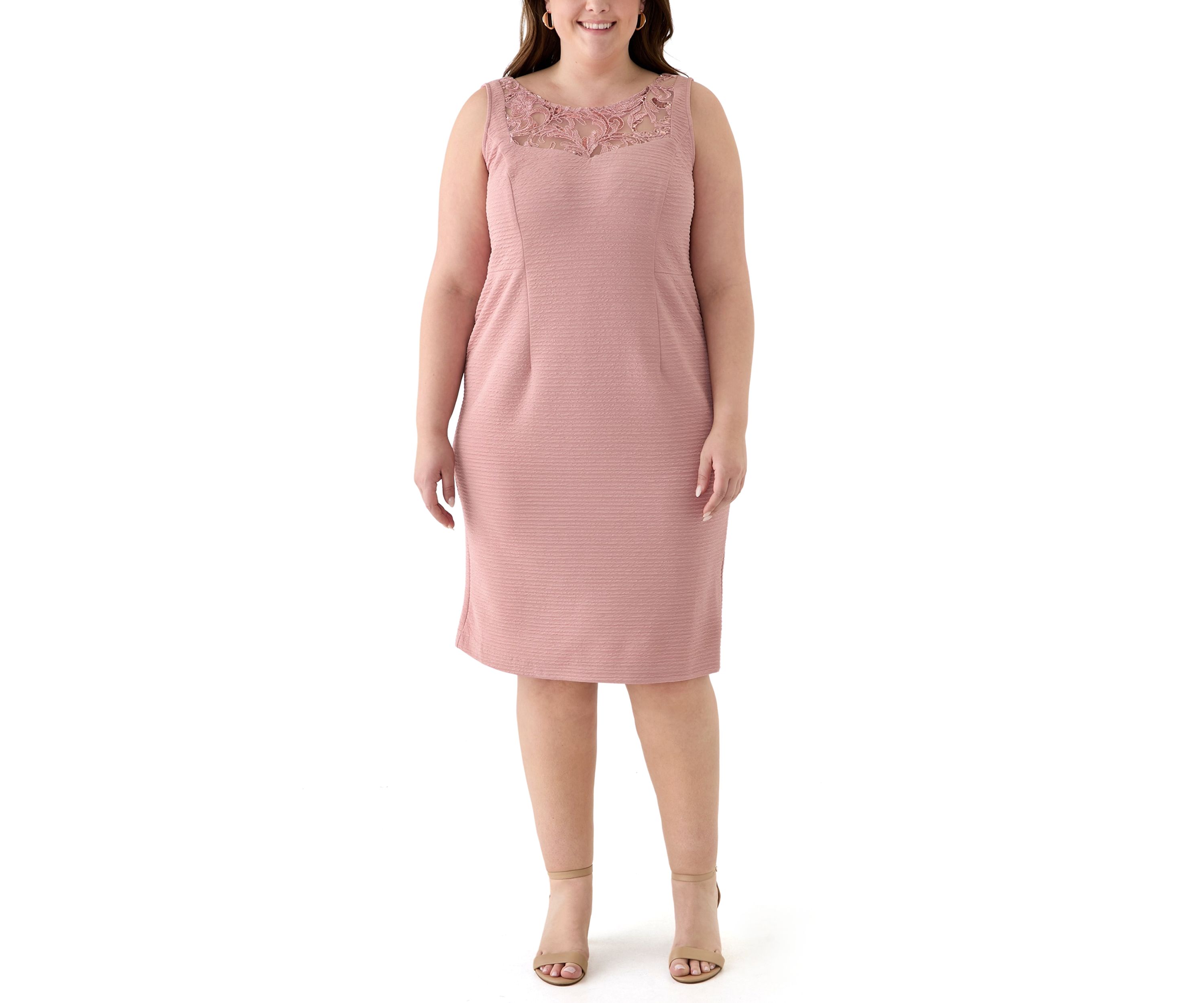 Plus Size 3/4 Sleeve Sequin Detail Jacket Dress