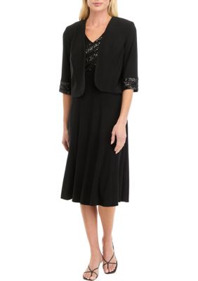 Women's 3/4 Sleeve Embellished Dress