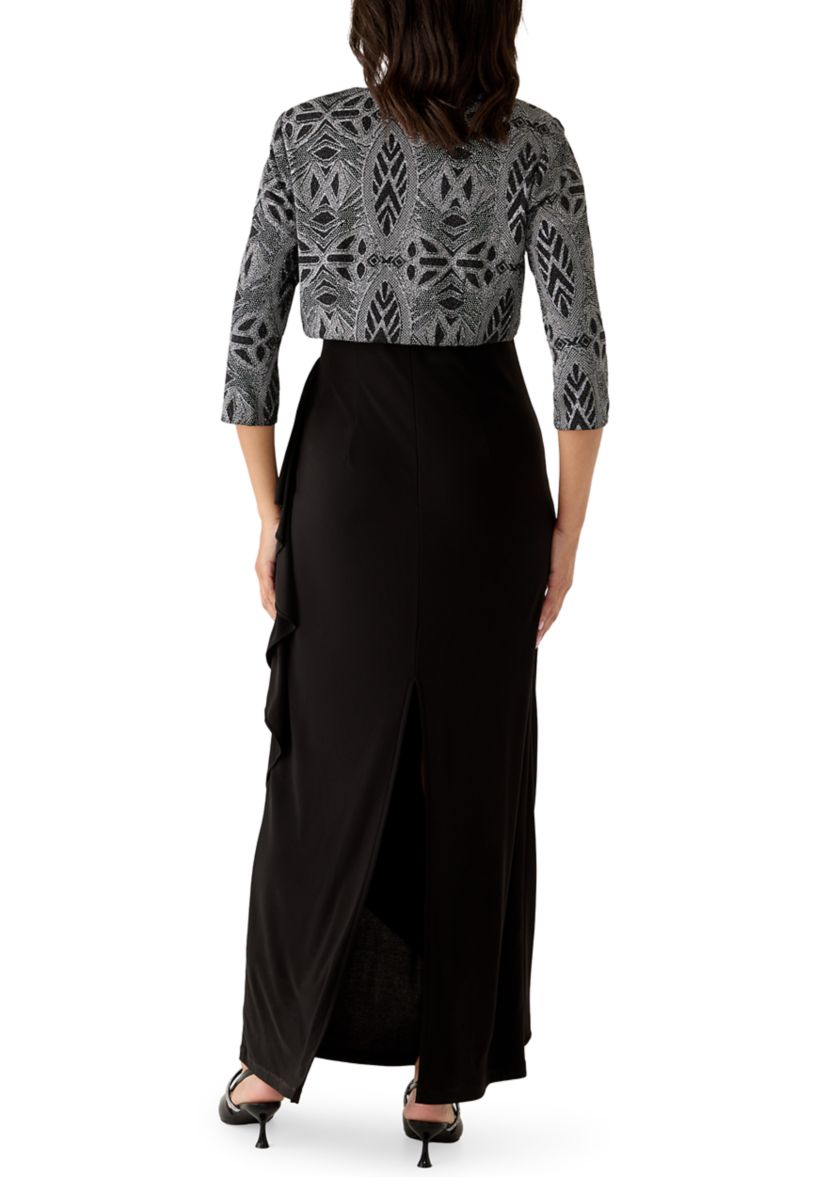 Womens Long Sleeve Pattern Sequin Jacket and Dress