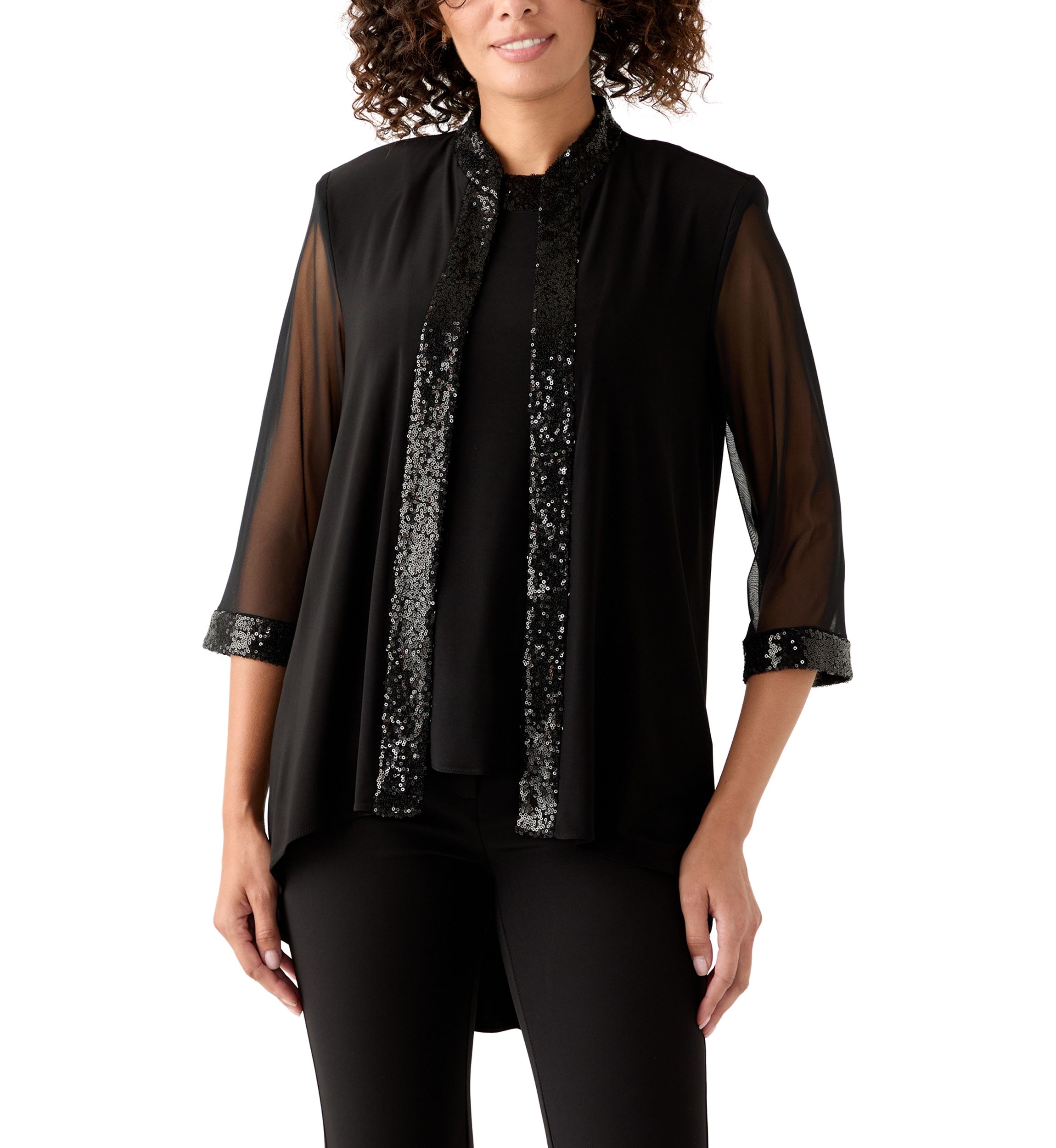 Womens Three-Quarter Sleeve Jacket and Tank Top Set