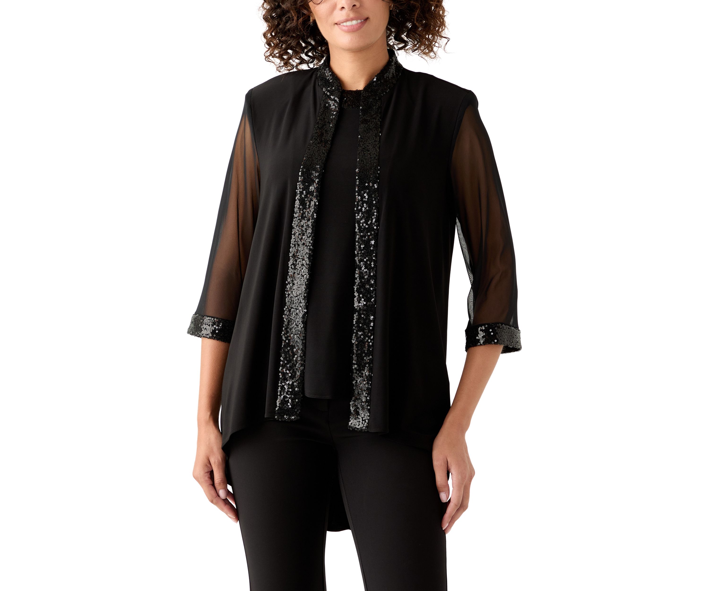 Womens Three-Quarter Sleeve Jacket and Tank Top Set
