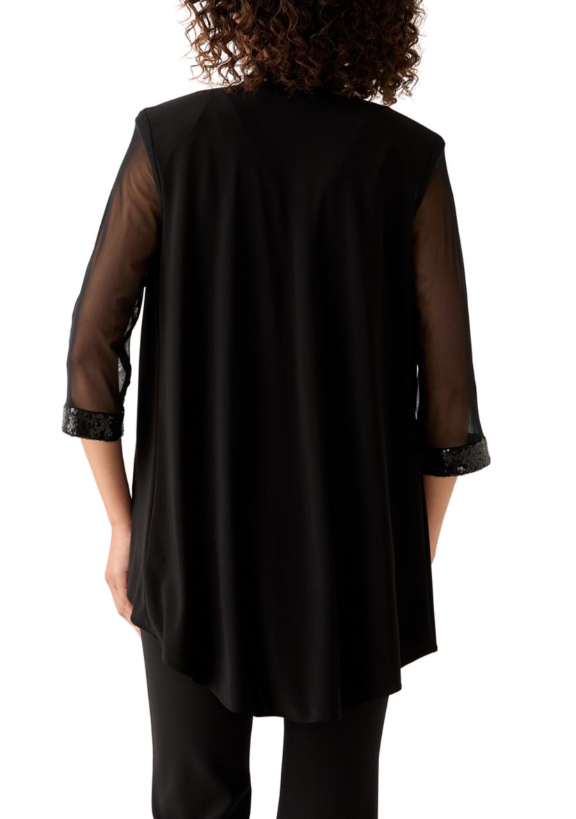 Womens Three-Quarter Sleeve Jacket and Tank Top Set