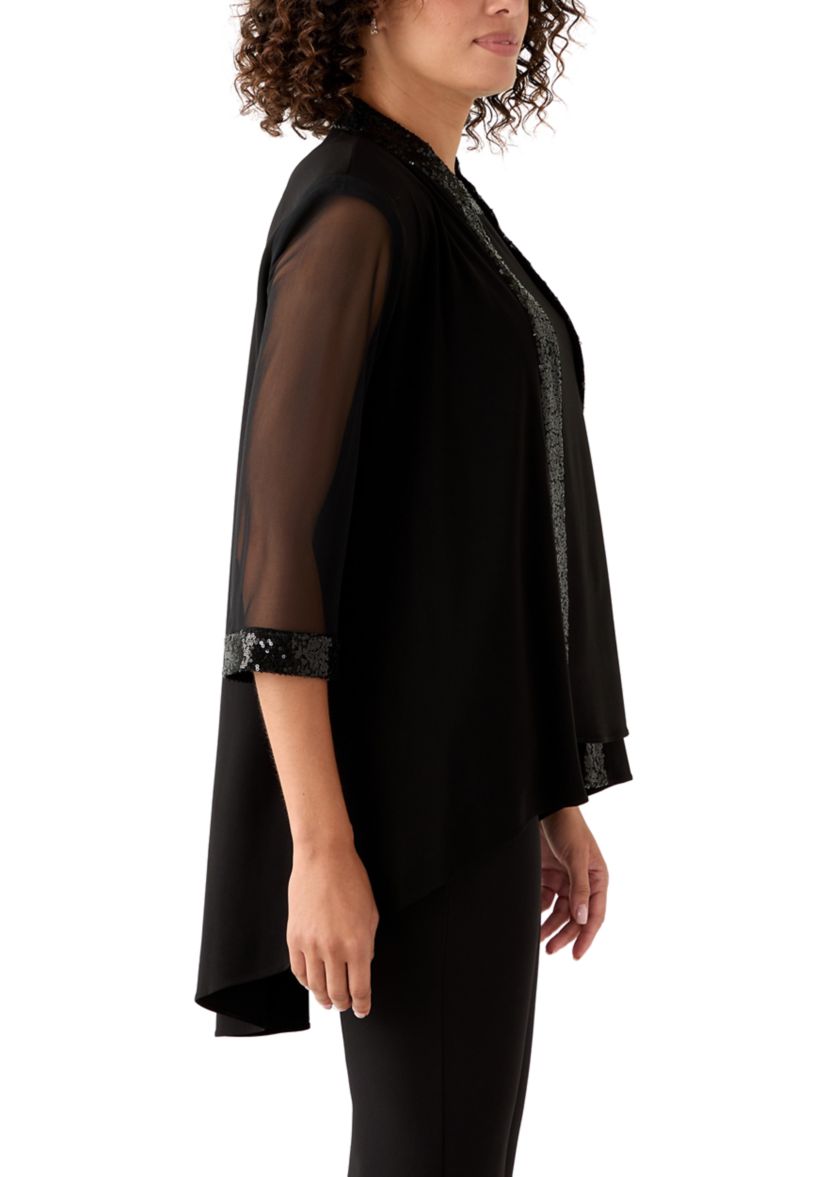 Womens Three-Quarter Sleeve Jacket and Tank Top Set
