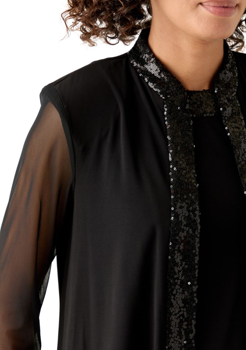Womens Three-Quarter Sleeve Jacket and Tank Top Set