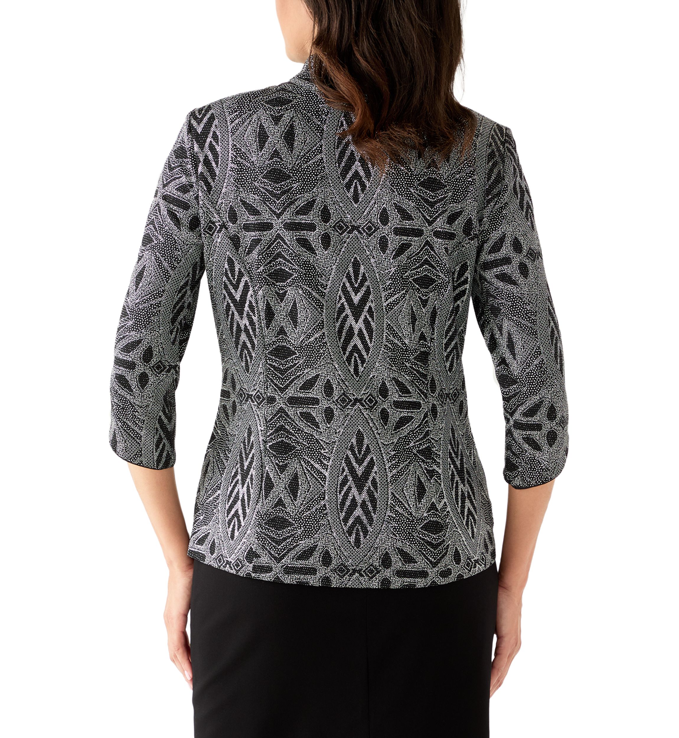 Womens Glitter 3/4 Sleeve Jacket and Top Set
