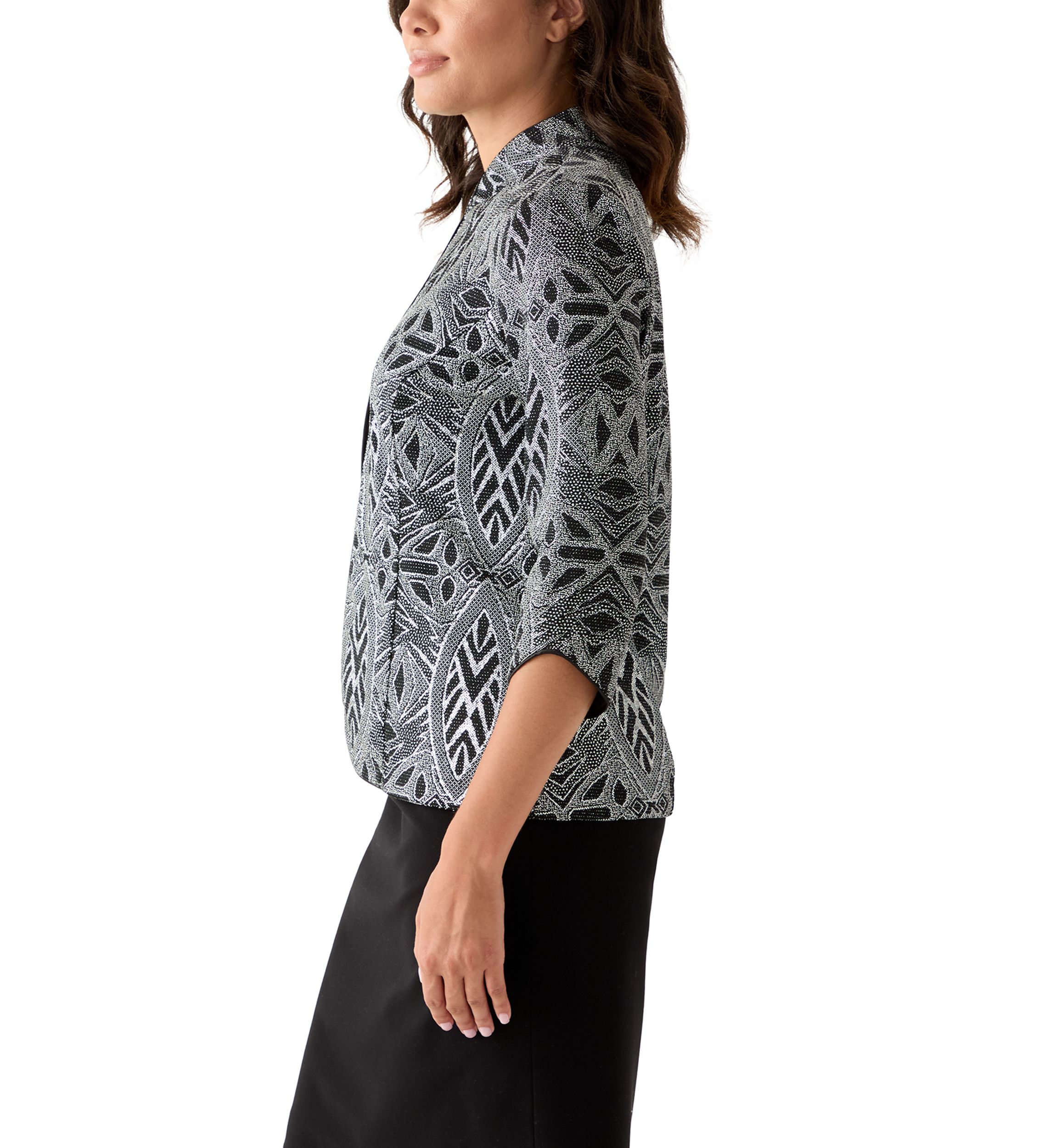 Womens Glitter 3/4 Sleeve Jacket and Top Set