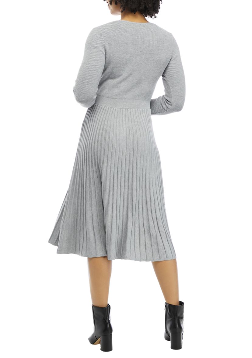 belted crossover midi sweater dress Chrissy Midi Sweater Dress