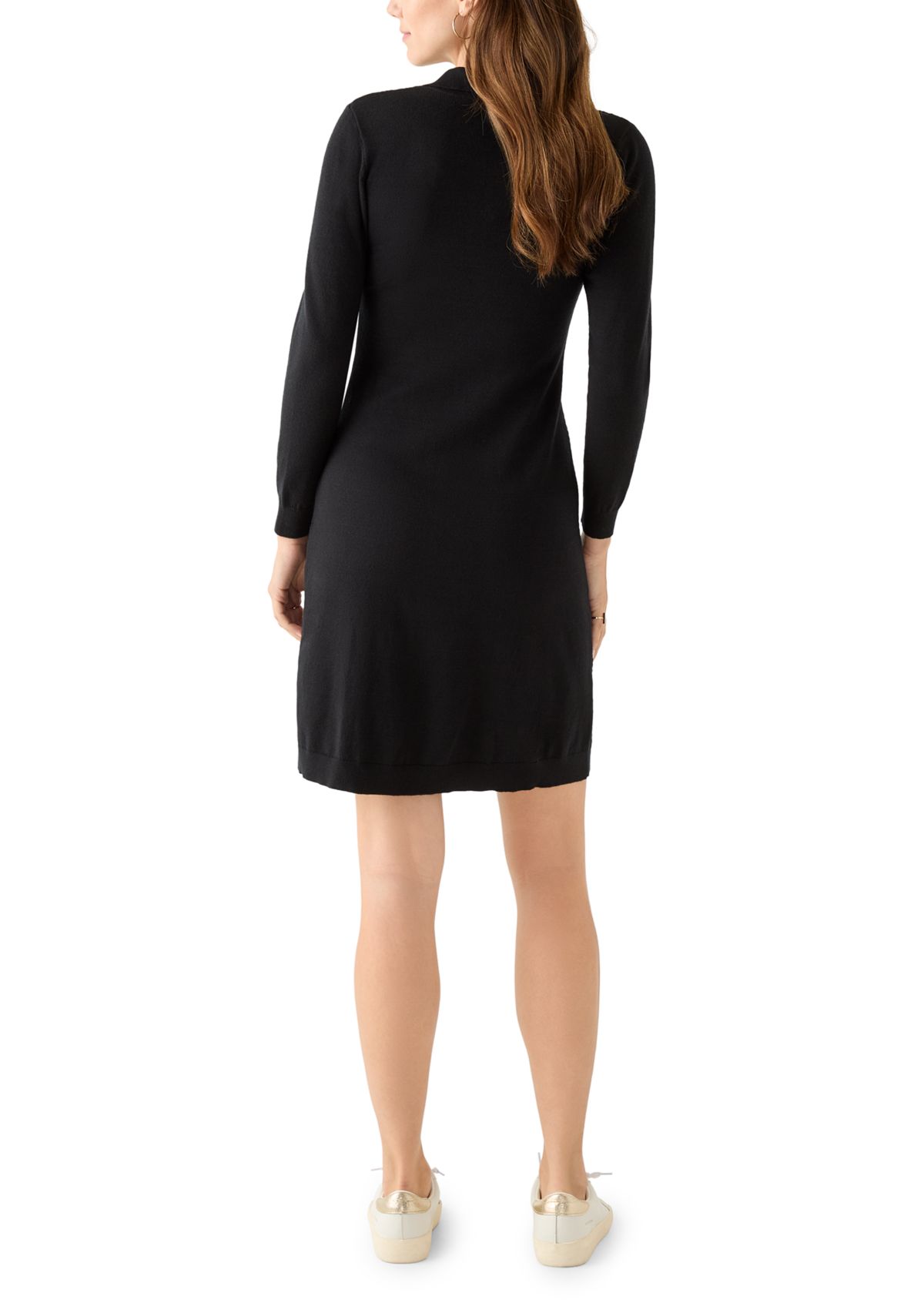 Womens Long Sleeve Cable Sweater Mini Dress