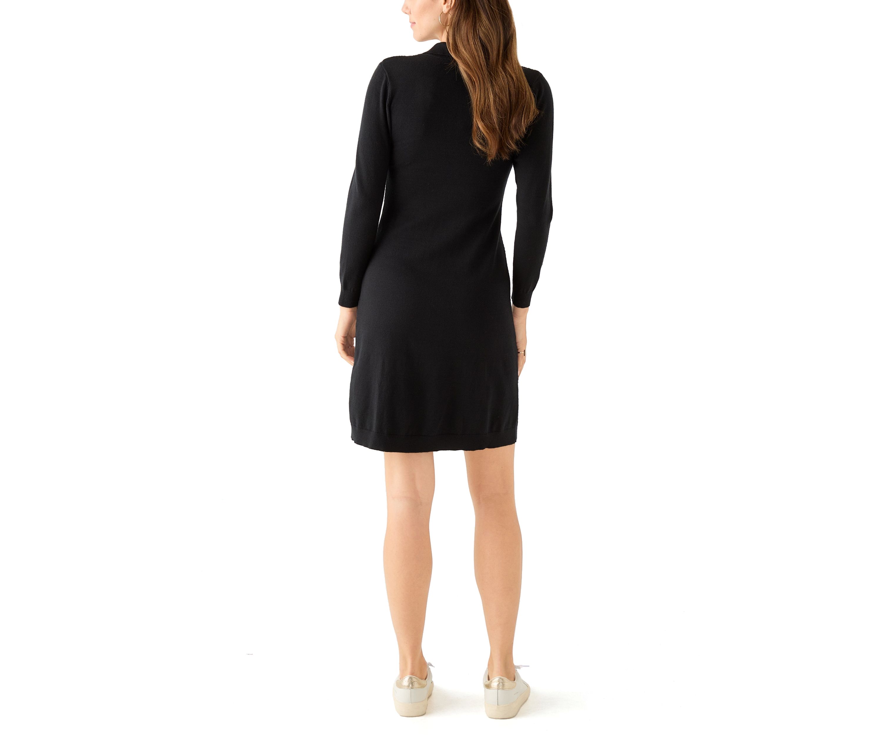 Womens Long Sleeve Cable Sweater Mini Dress