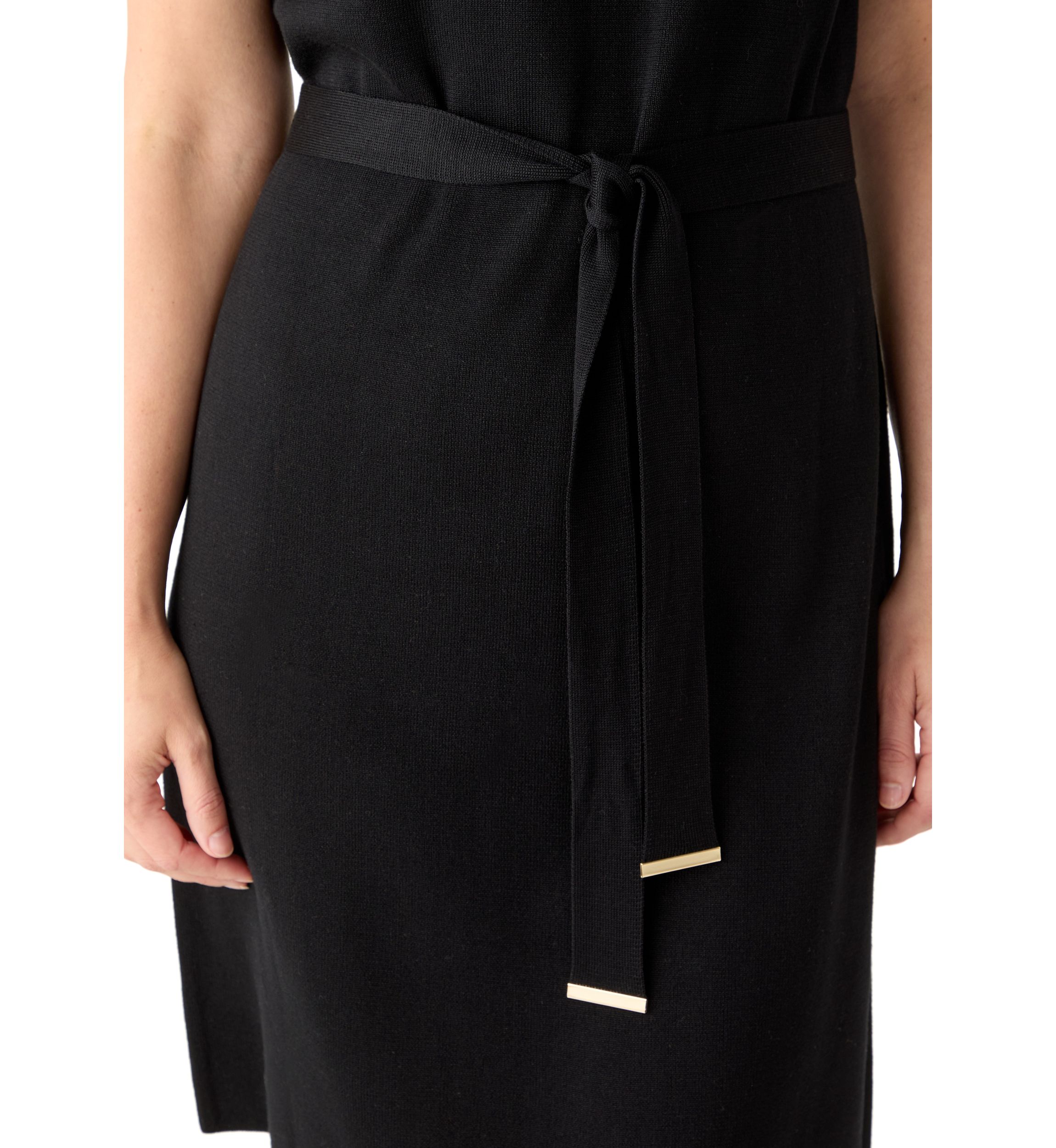 Womens Mock Neck Solid Sweater Dress