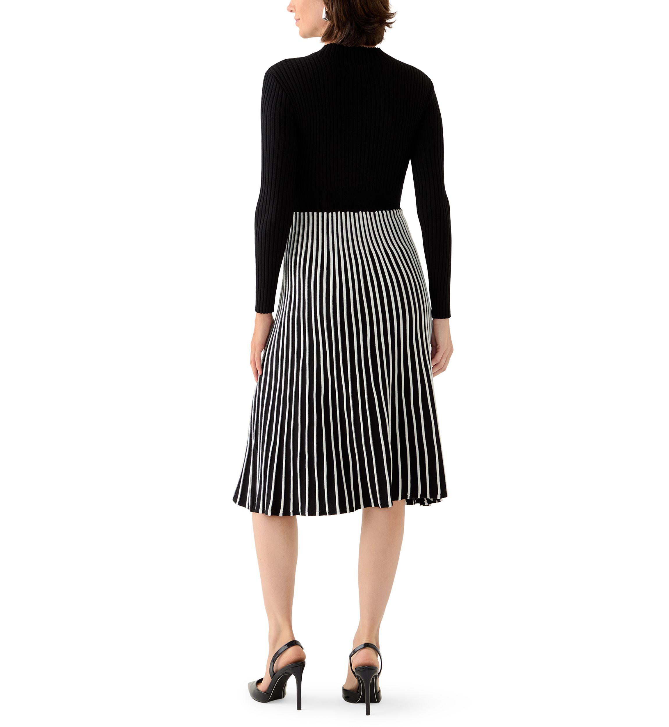 Womens Long Sleeve Mock Neck Belted Sweater Dress