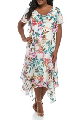 Robbie Bee Plus Size Floral Chiffon Maxi Dress | belk