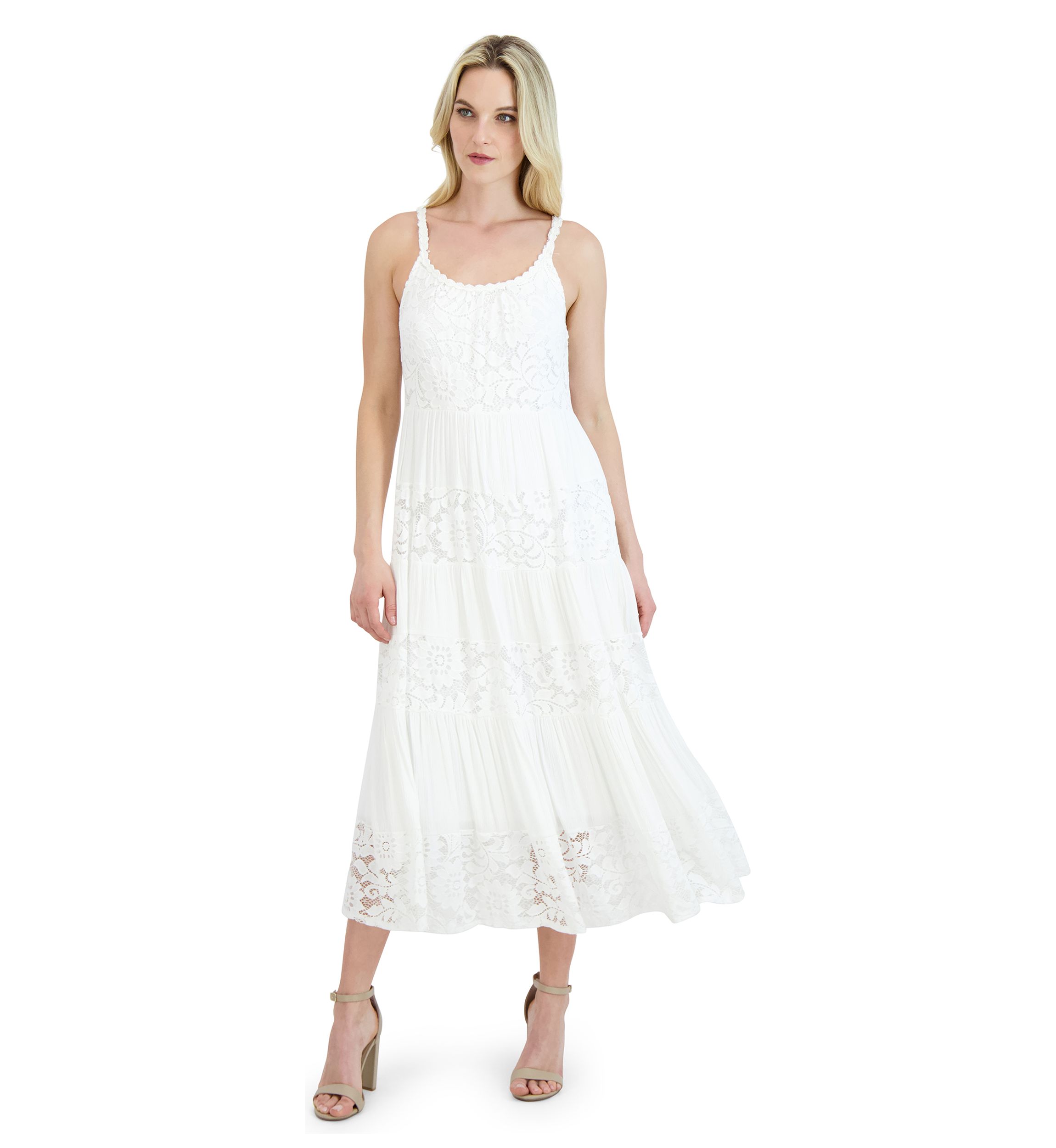 Womens Sleeveless Scoop Neck Maxi Dress