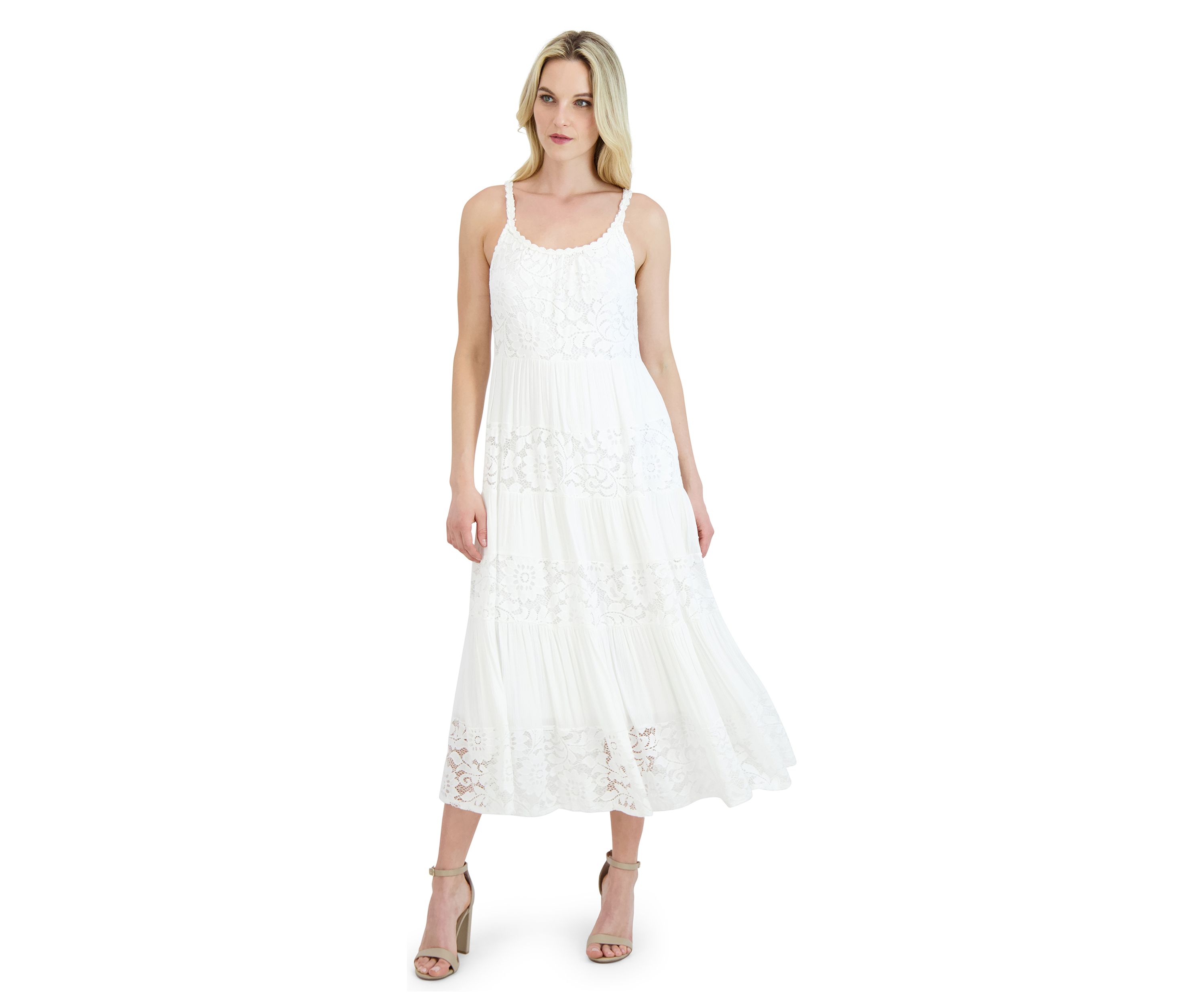 Womens Sleeveless Scoop Neck Maxi Dress