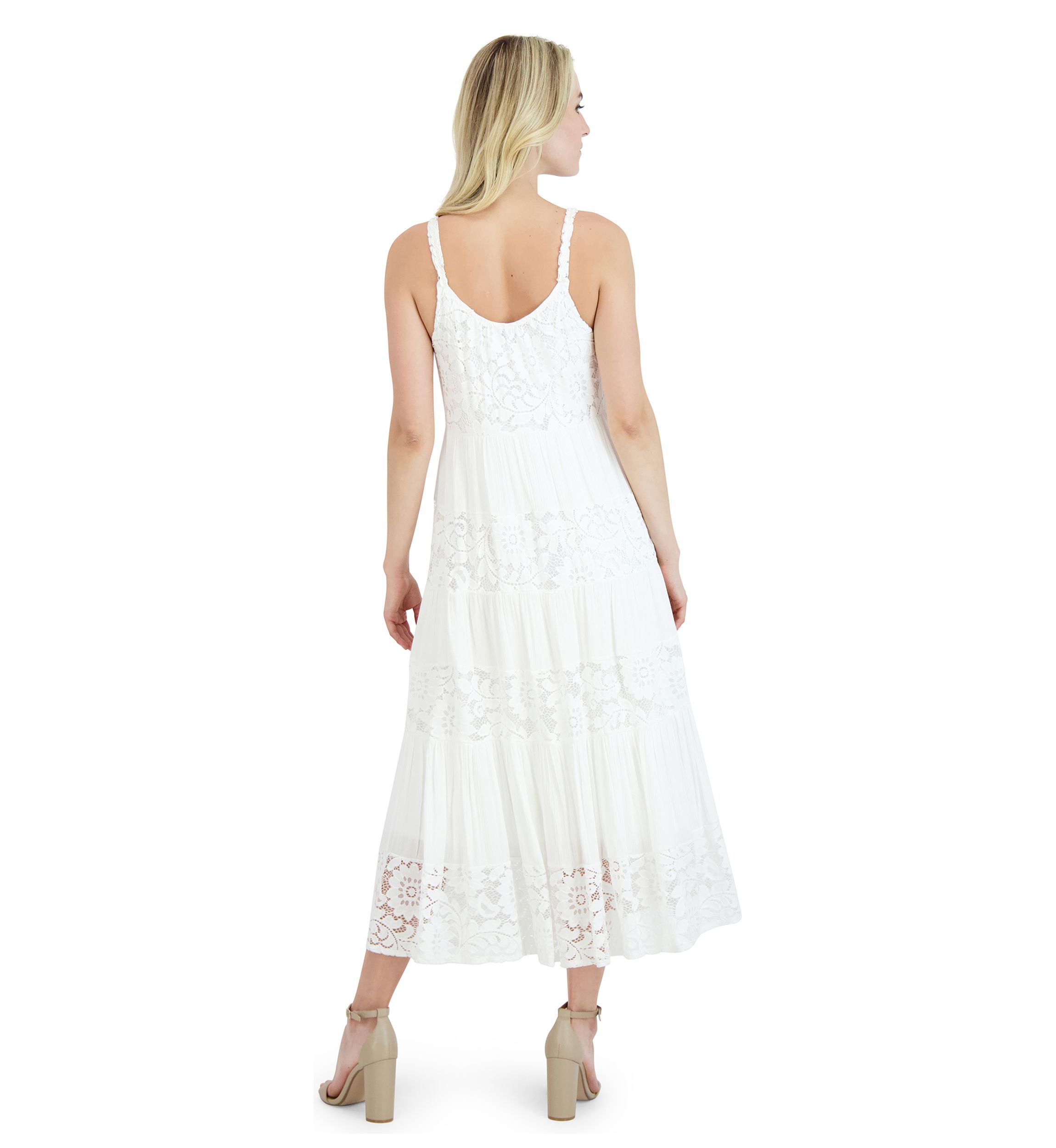 Womens Sleeveless Scoop Neck Maxi Dress