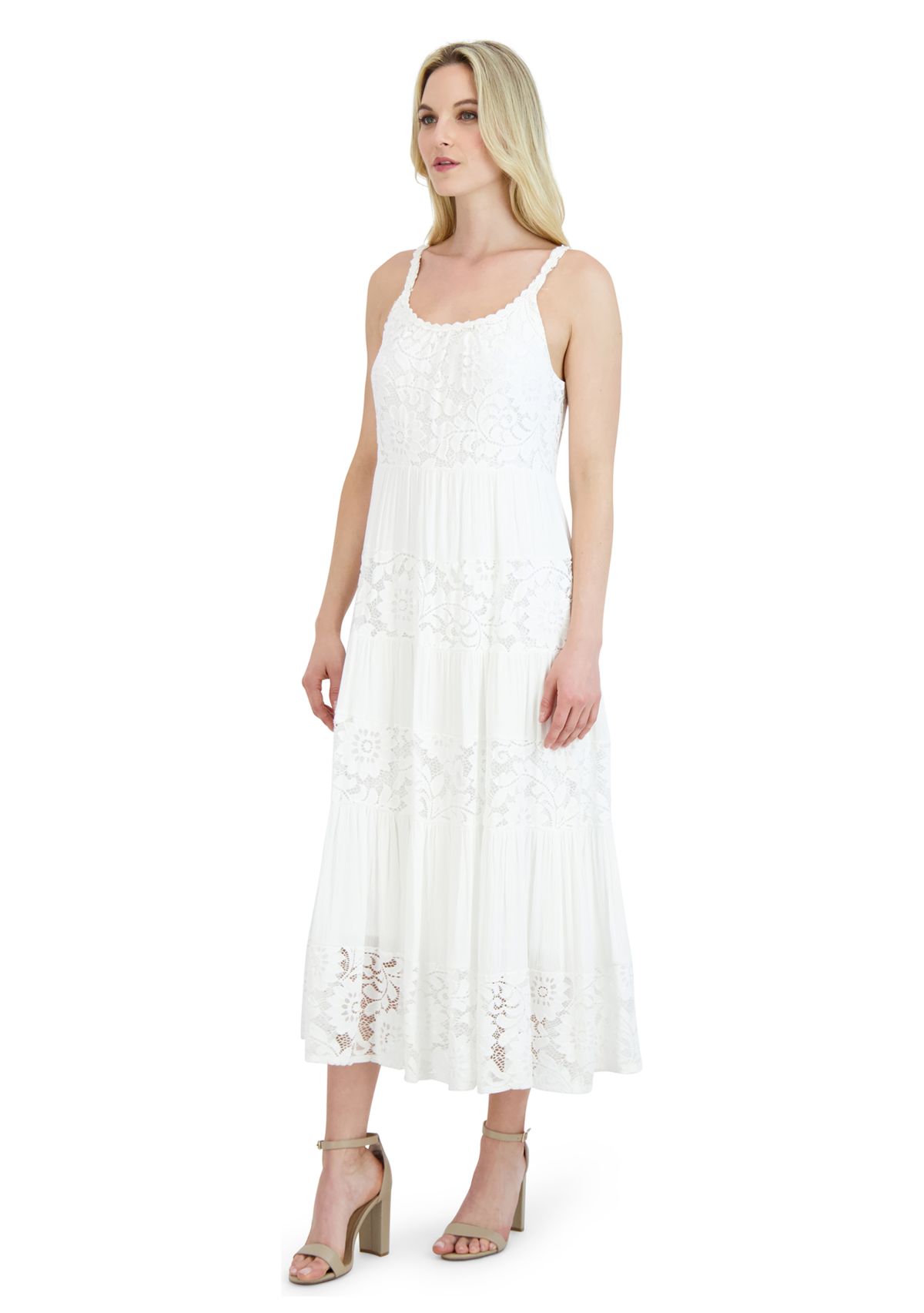 Womens Sleeveless Scoop Neck Maxi Dress