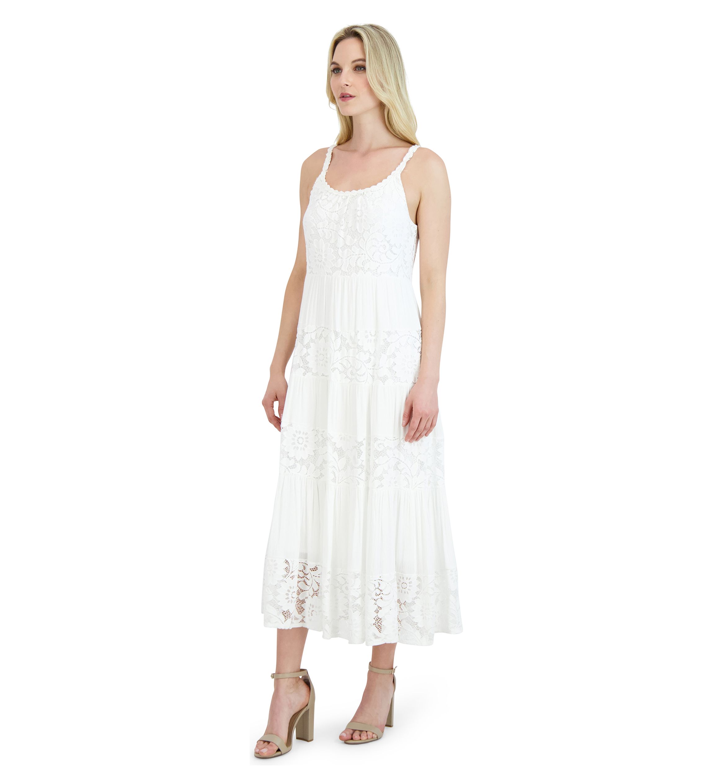 Womens Sleeveless Scoop Neck Maxi Dress