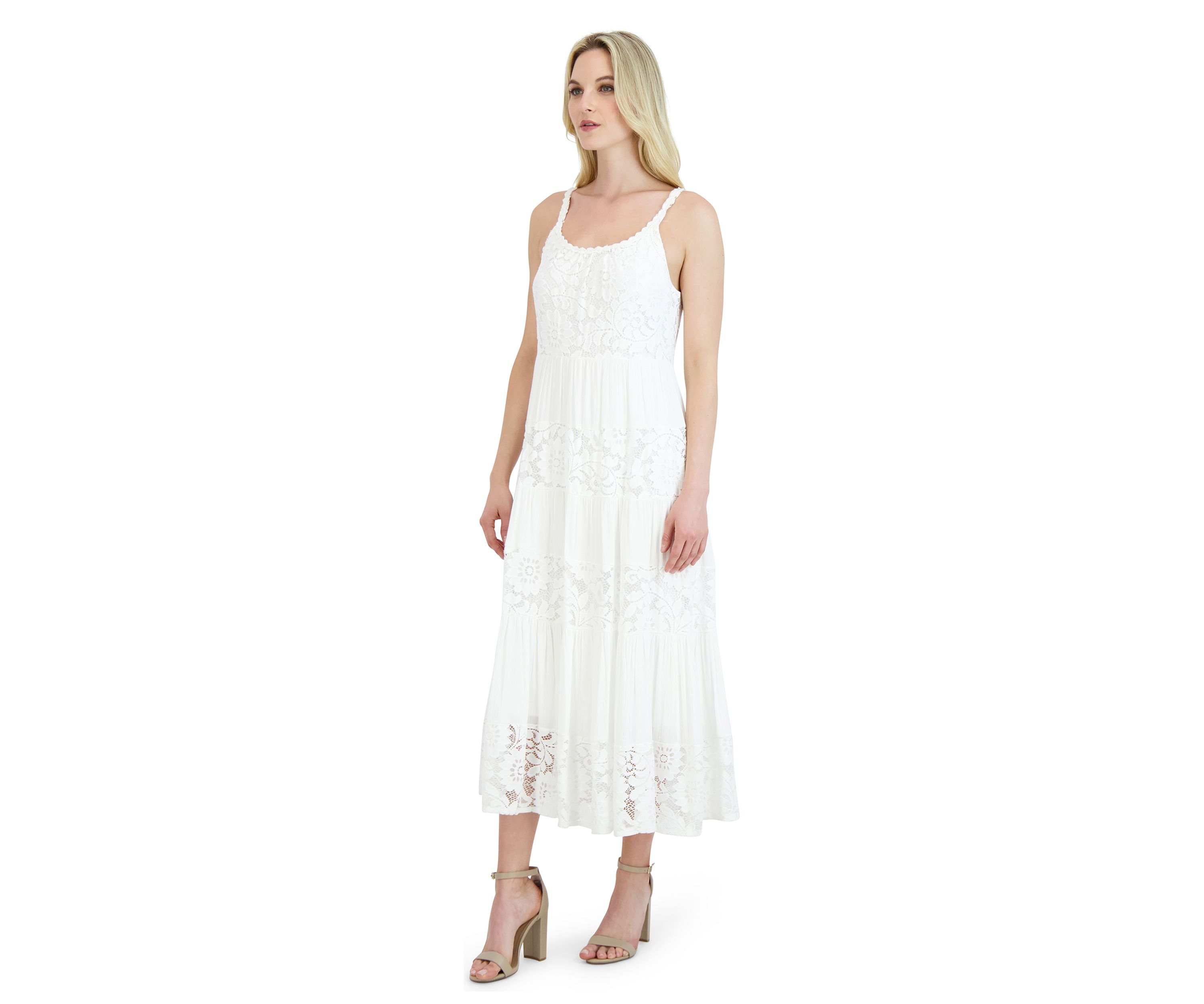 Womens Sleeveless Scoop Neck Maxi Dress
