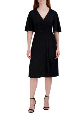 Women's Flutter Sleeve Midi Dress