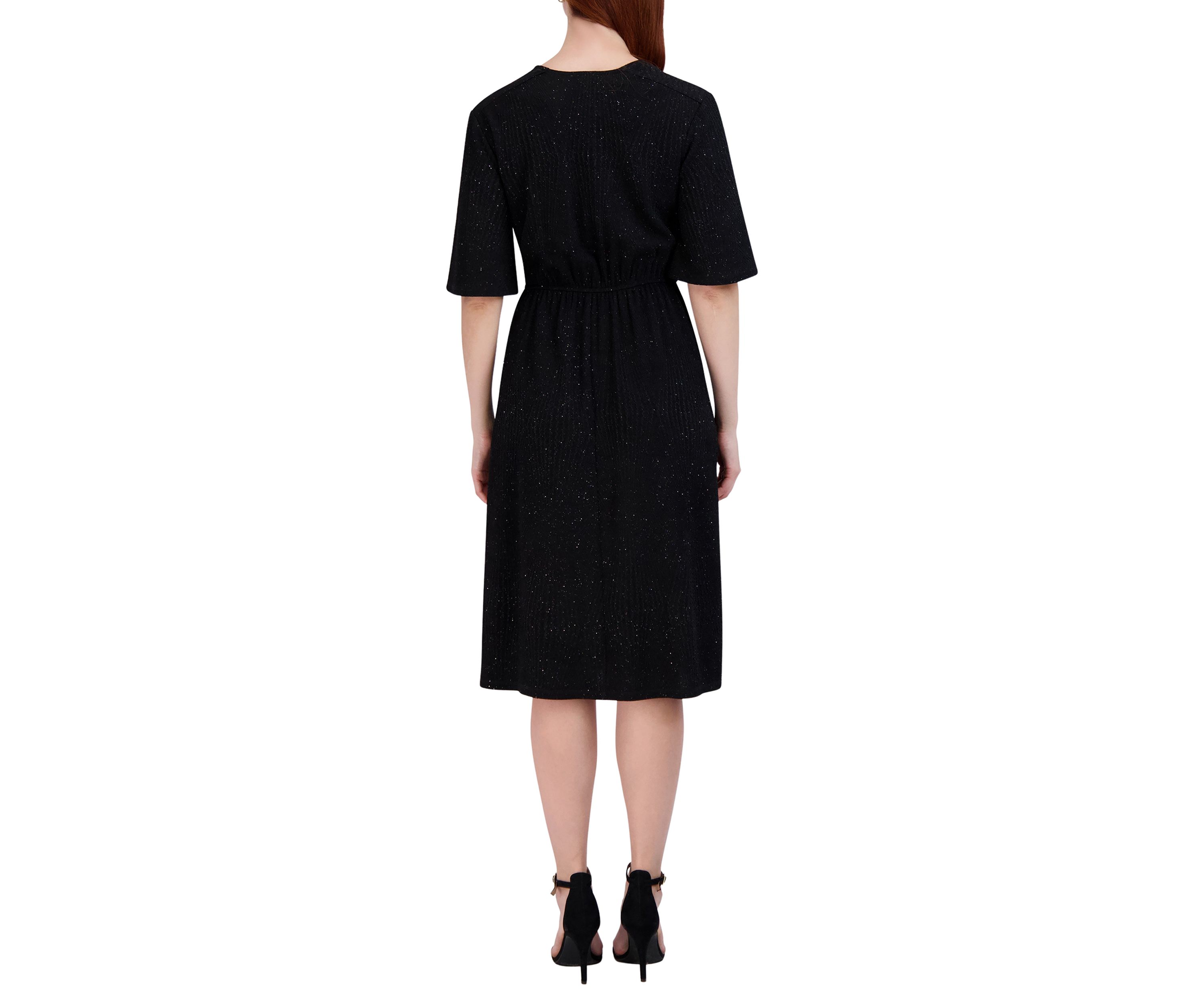 Womens Flutter Sleeve Midi Dress