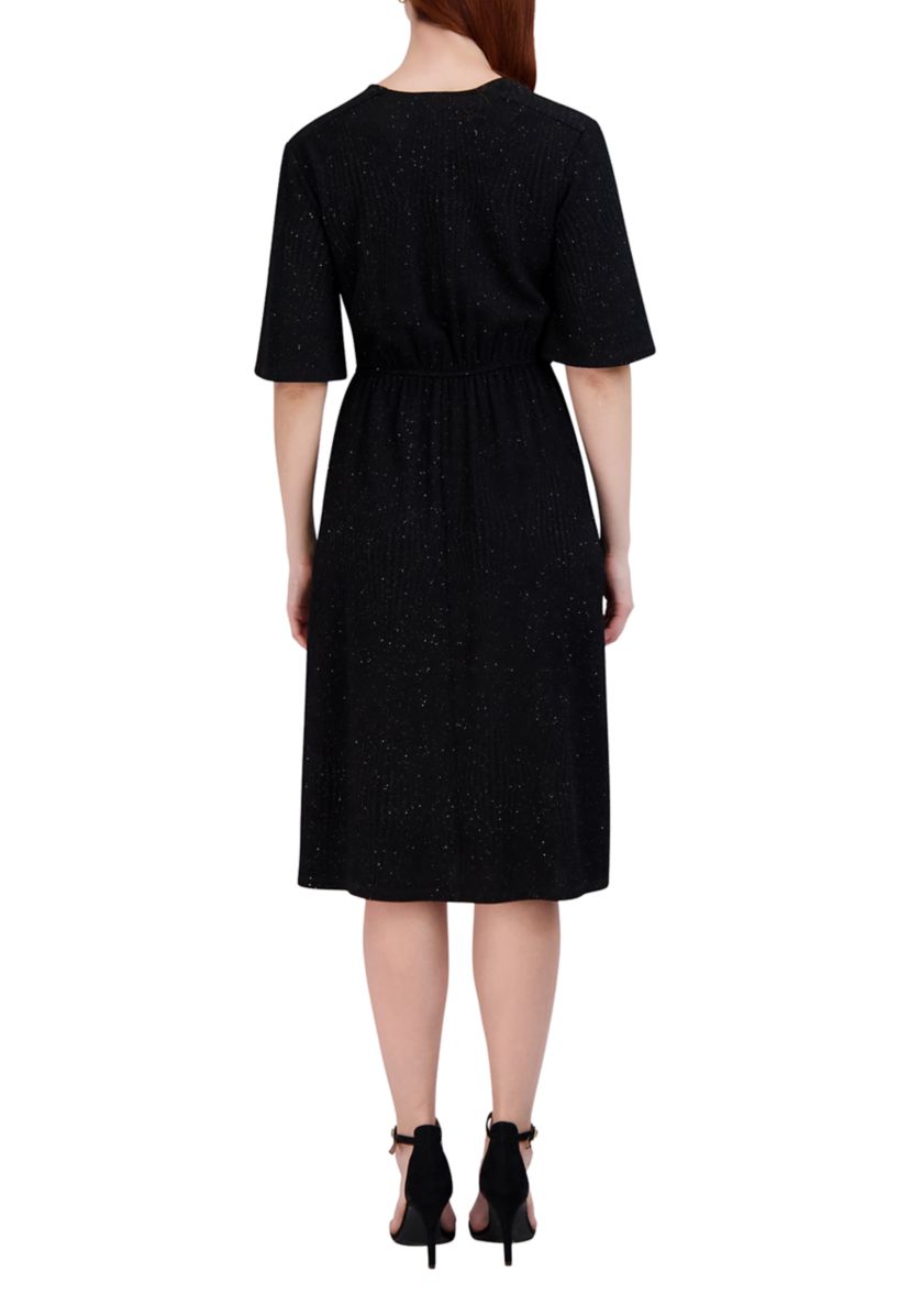 Womens Flutter Sleeve Midi Dress
