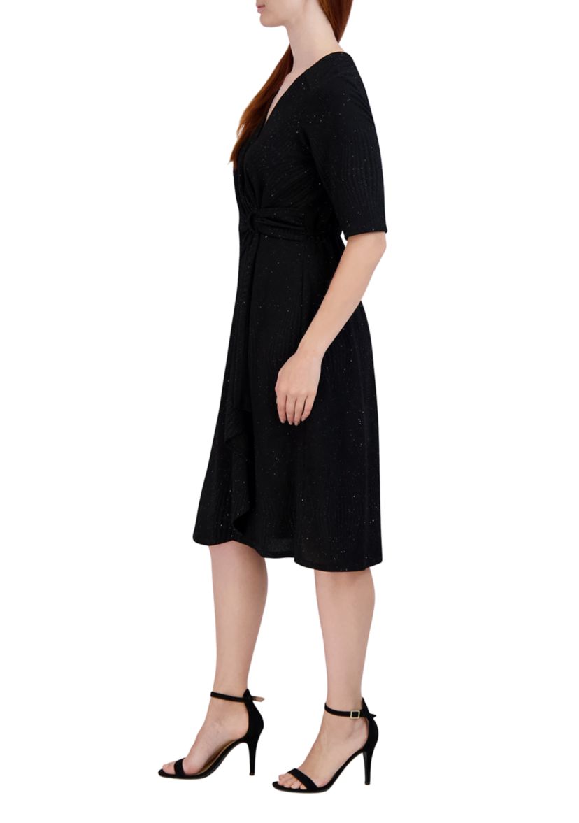 Womens Flutter Sleeve Midi Dress