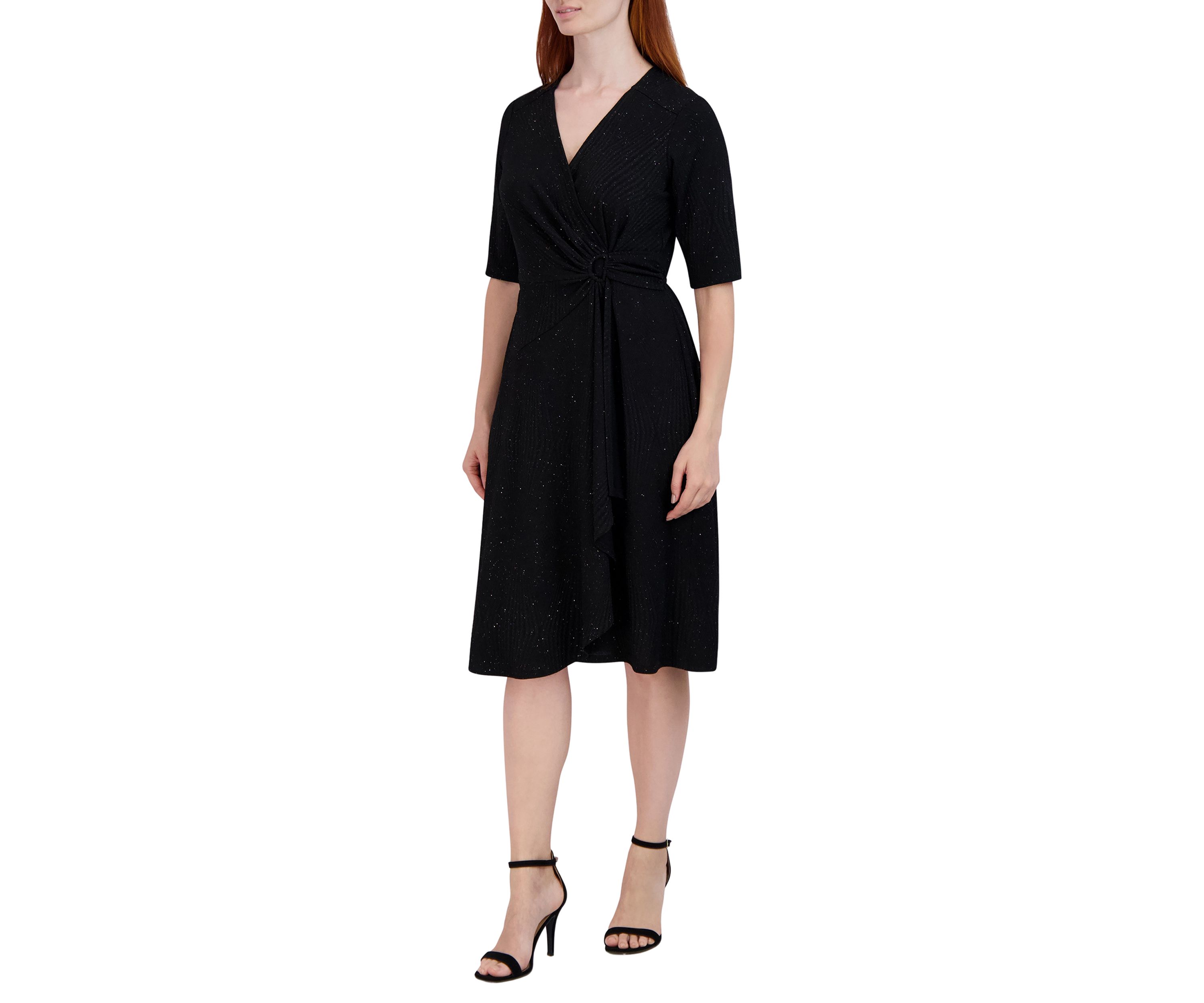 Womens Flutter Sleeve Midi Dress