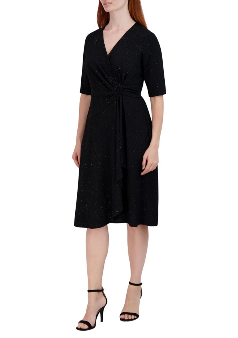 Womens Flutter Sleeve Midi Dress