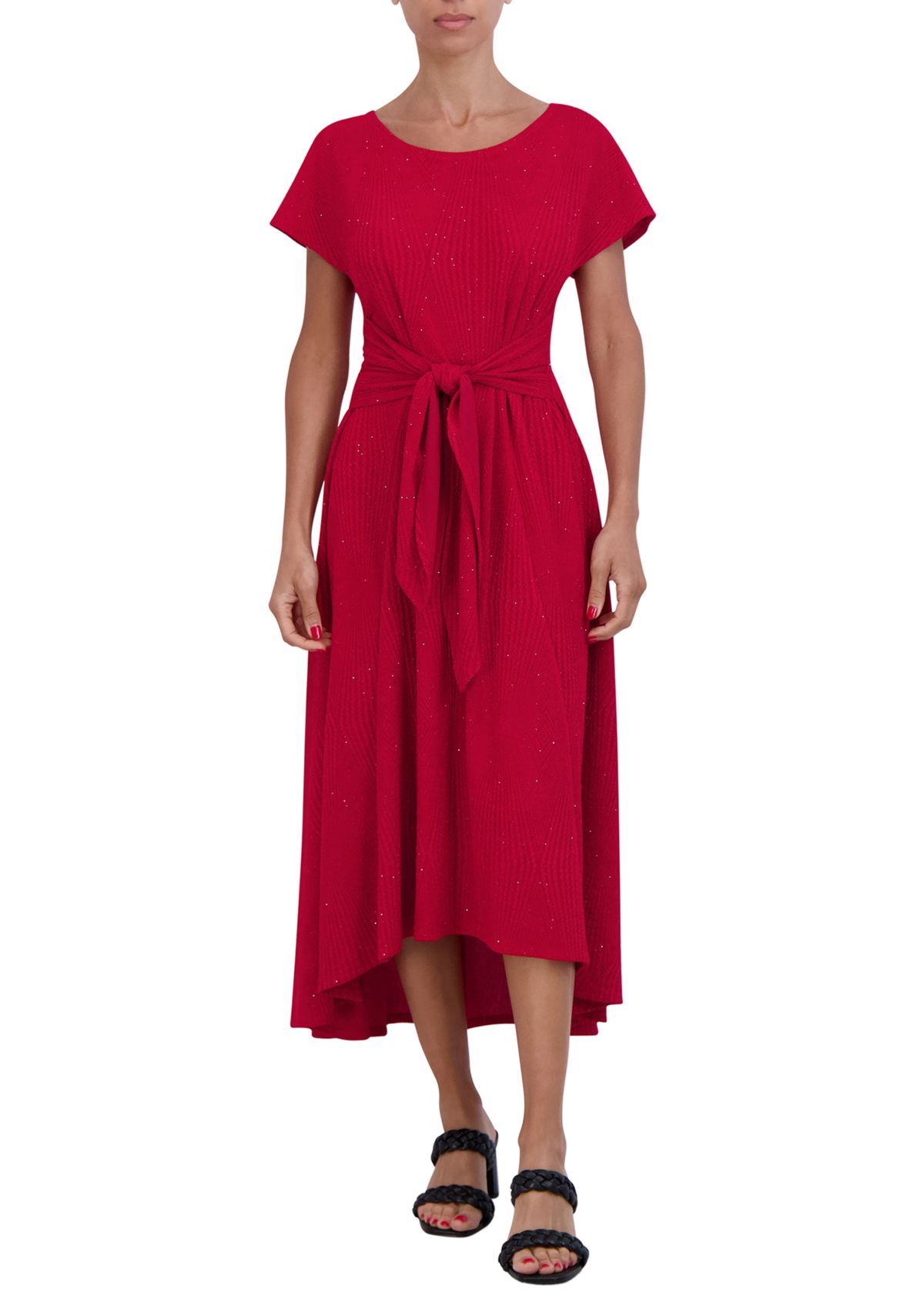 Womens Glitter Fit and Flare Dress