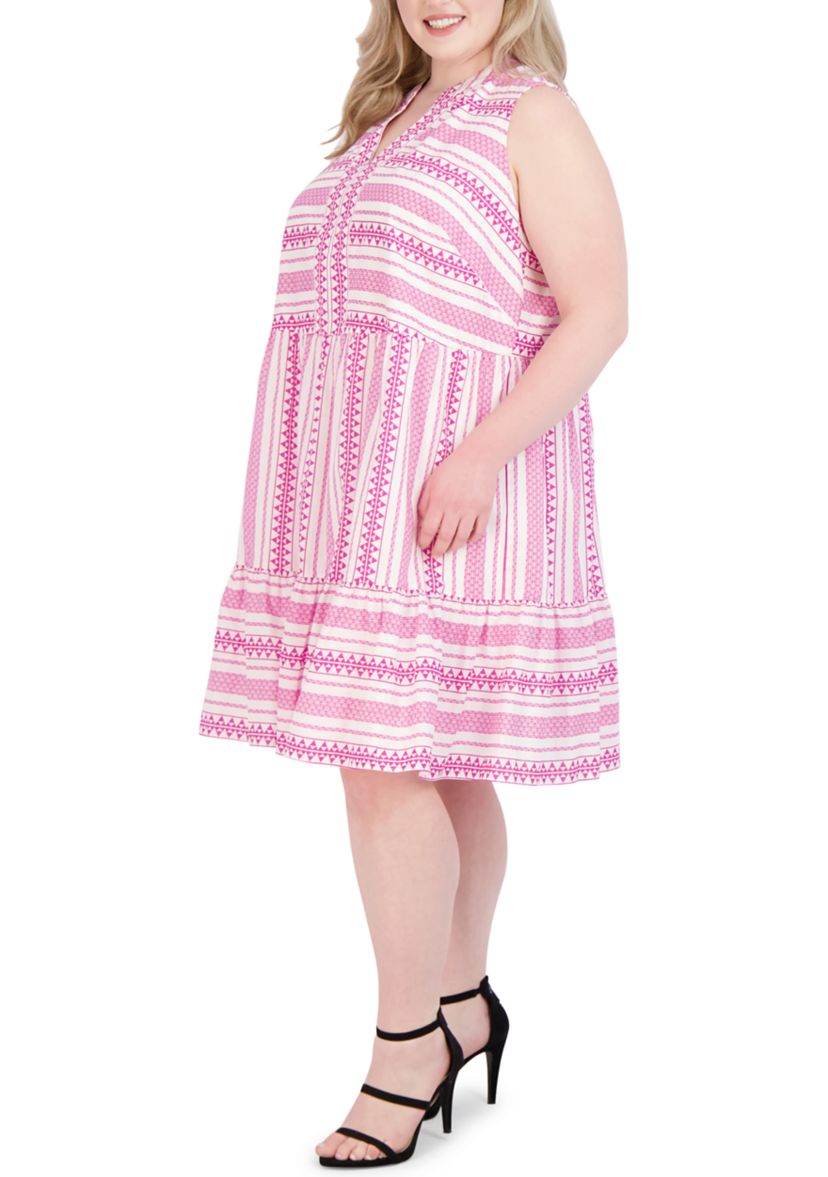 Plus Size Sleeveless Babydoll Dress 