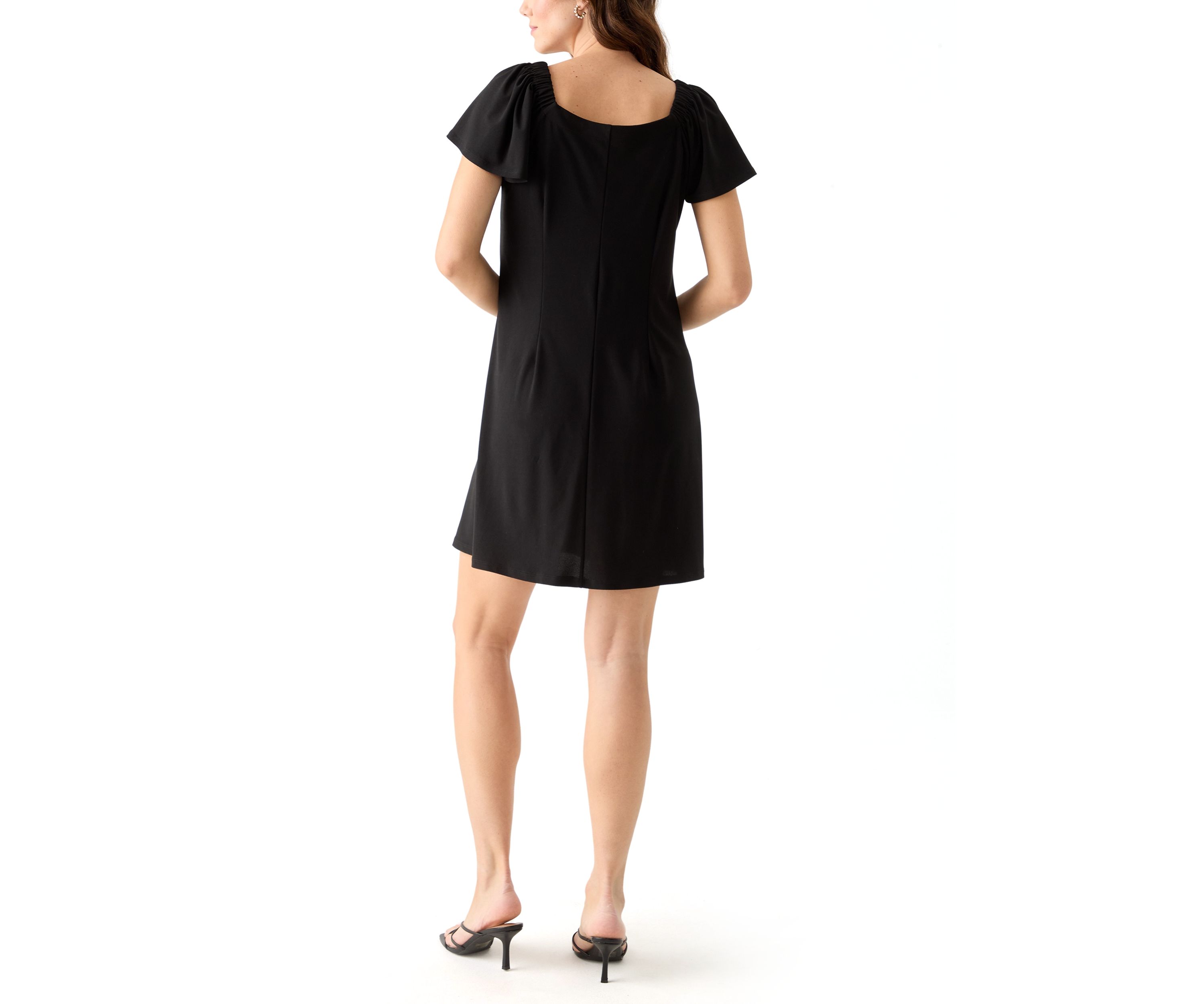 Womens Short Sleeve Crew Neck A-Line Dress