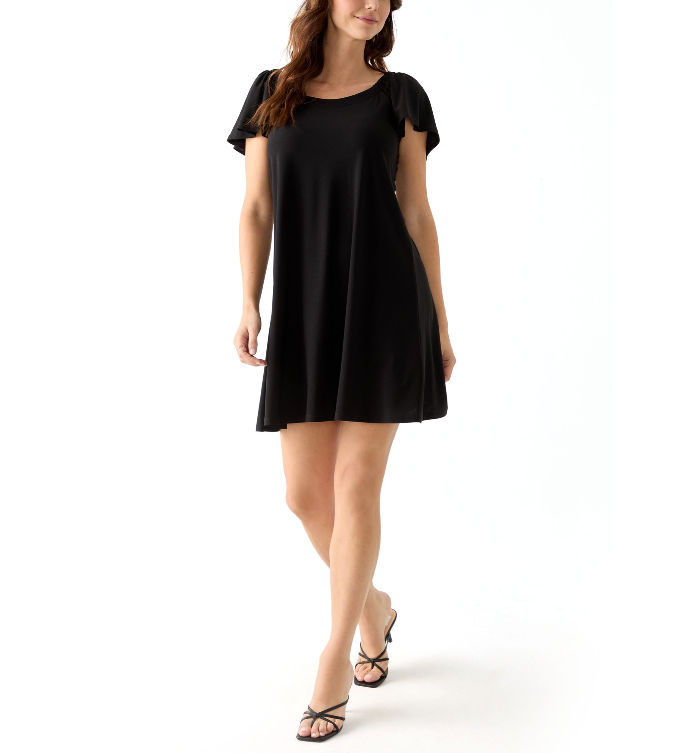 a line mini dress short sleeve Dress The Population Hallie Short-Sleeve V-Neck A-Line Mini Dress
