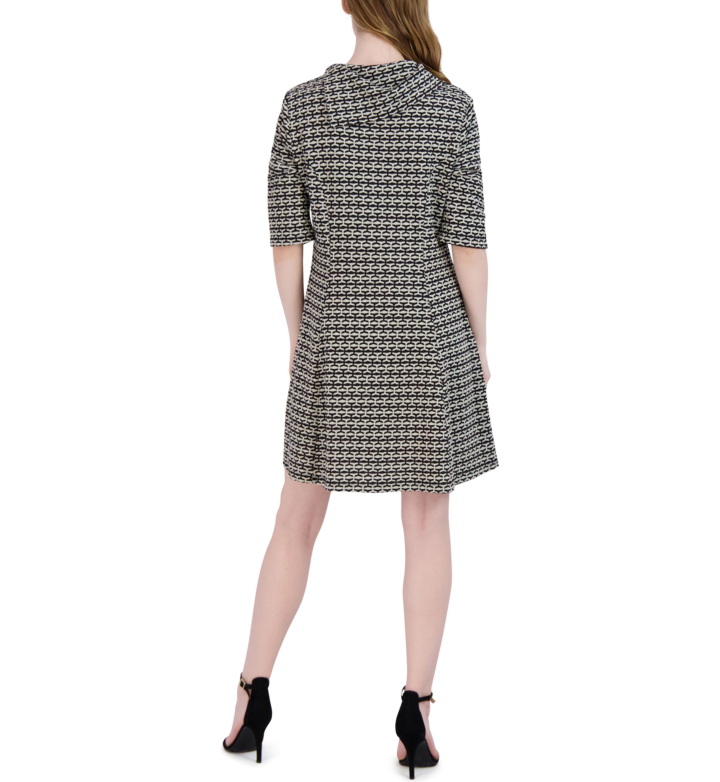 Womens Envelope Neck Fit and Flare Dress