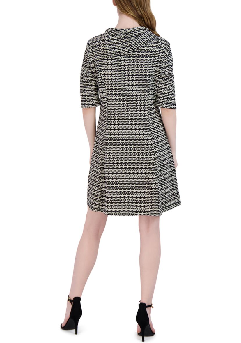 Womens Envelope Neck Fit and Flare Dress