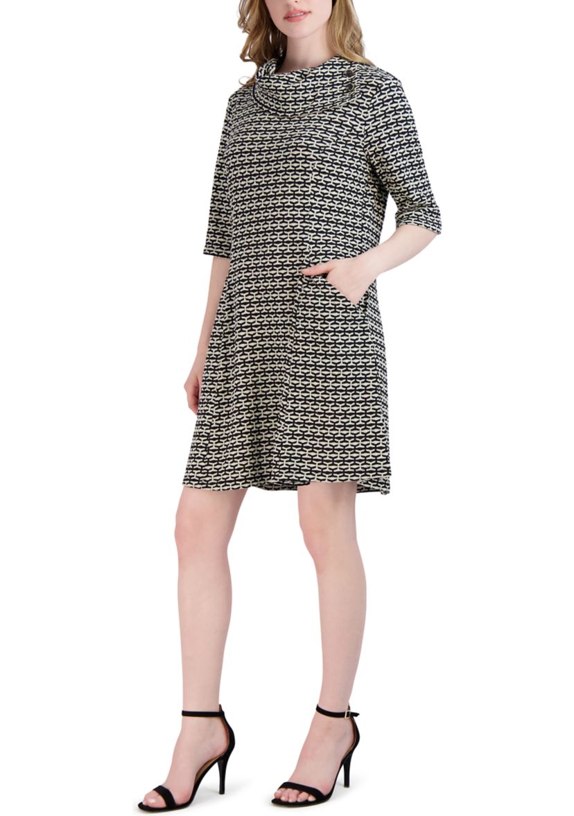 Womens Envelope Neck Fit and Flare Dress