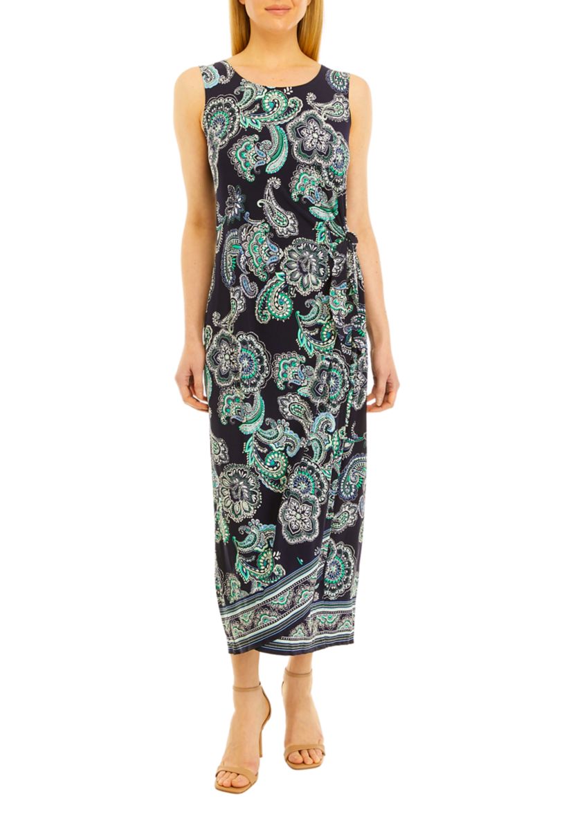 Womens Sleeveless Medallion Print Dress