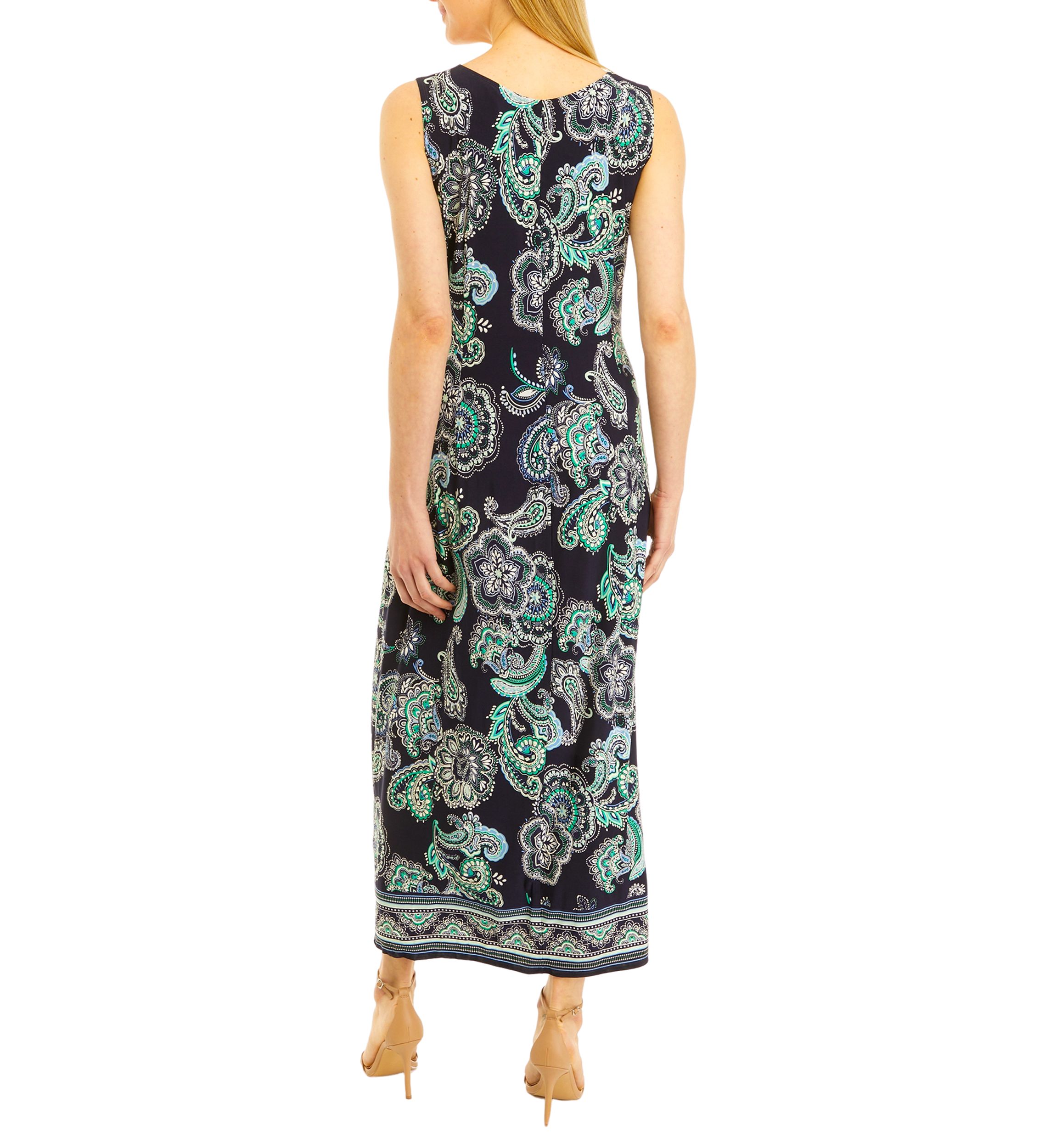 Womens Sleeveless Medallion Print Dress