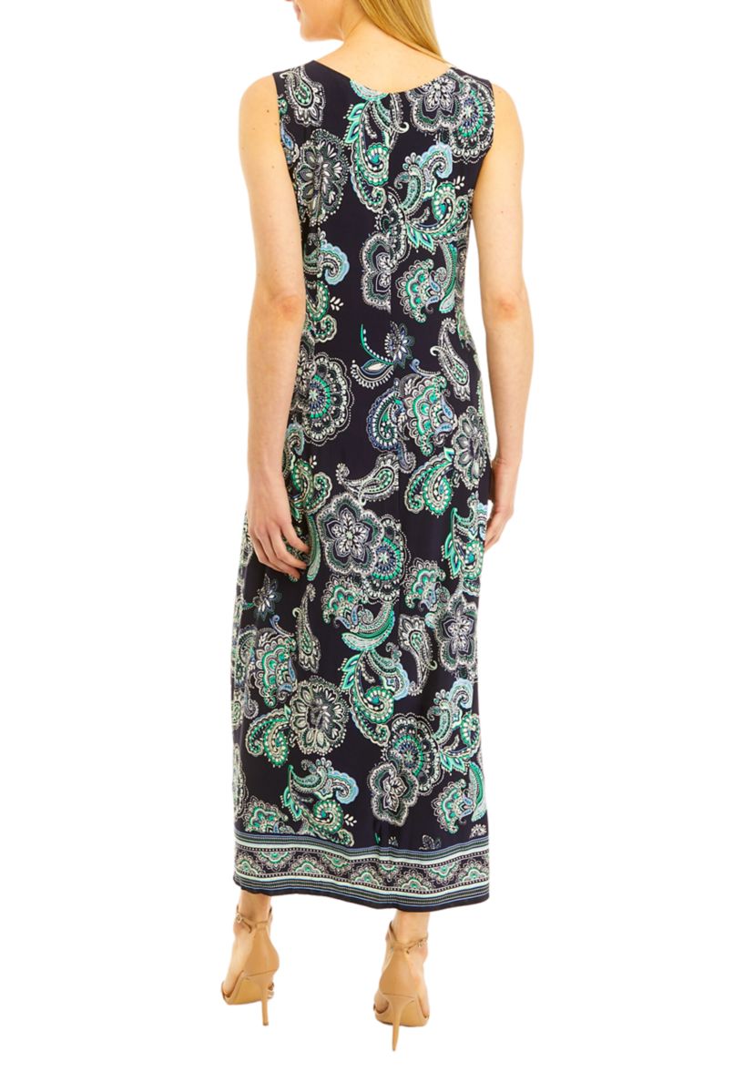 Womens Sleeveless Medallion Print Dress