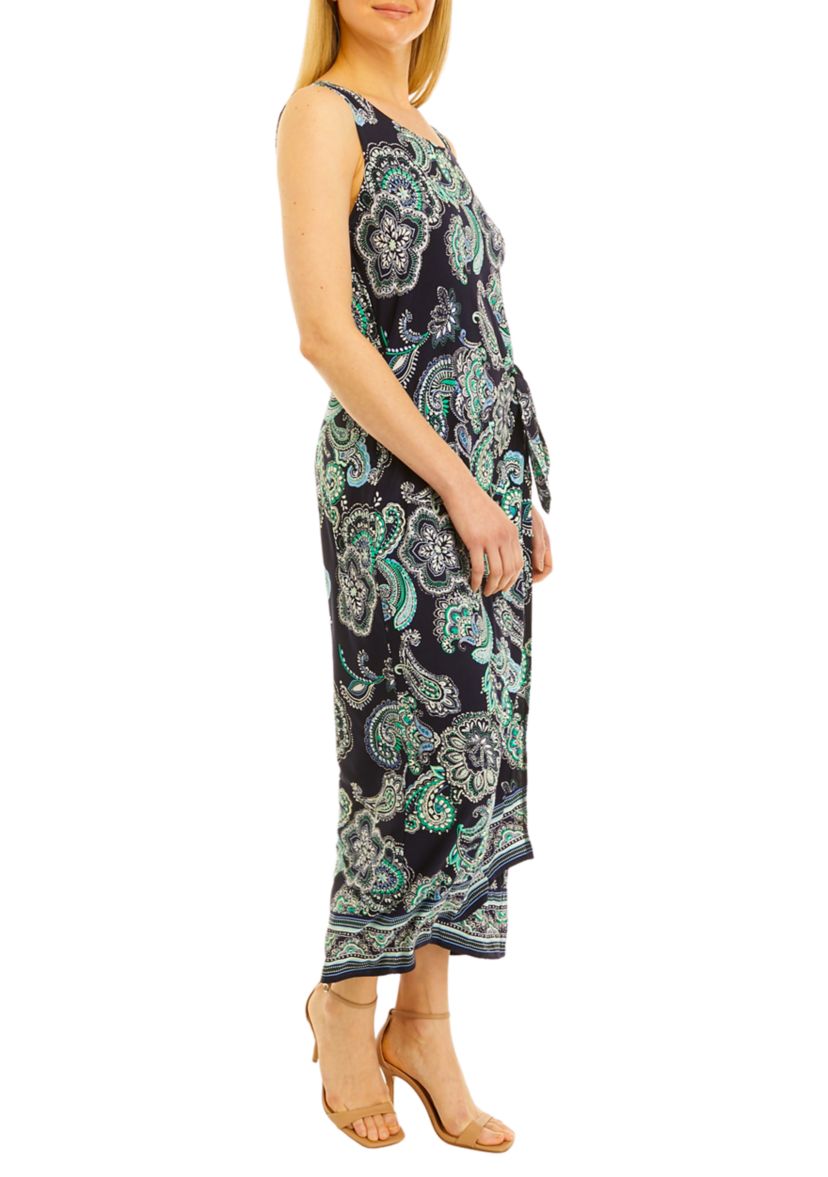 Womens Sleeveless Medallion Print Dress