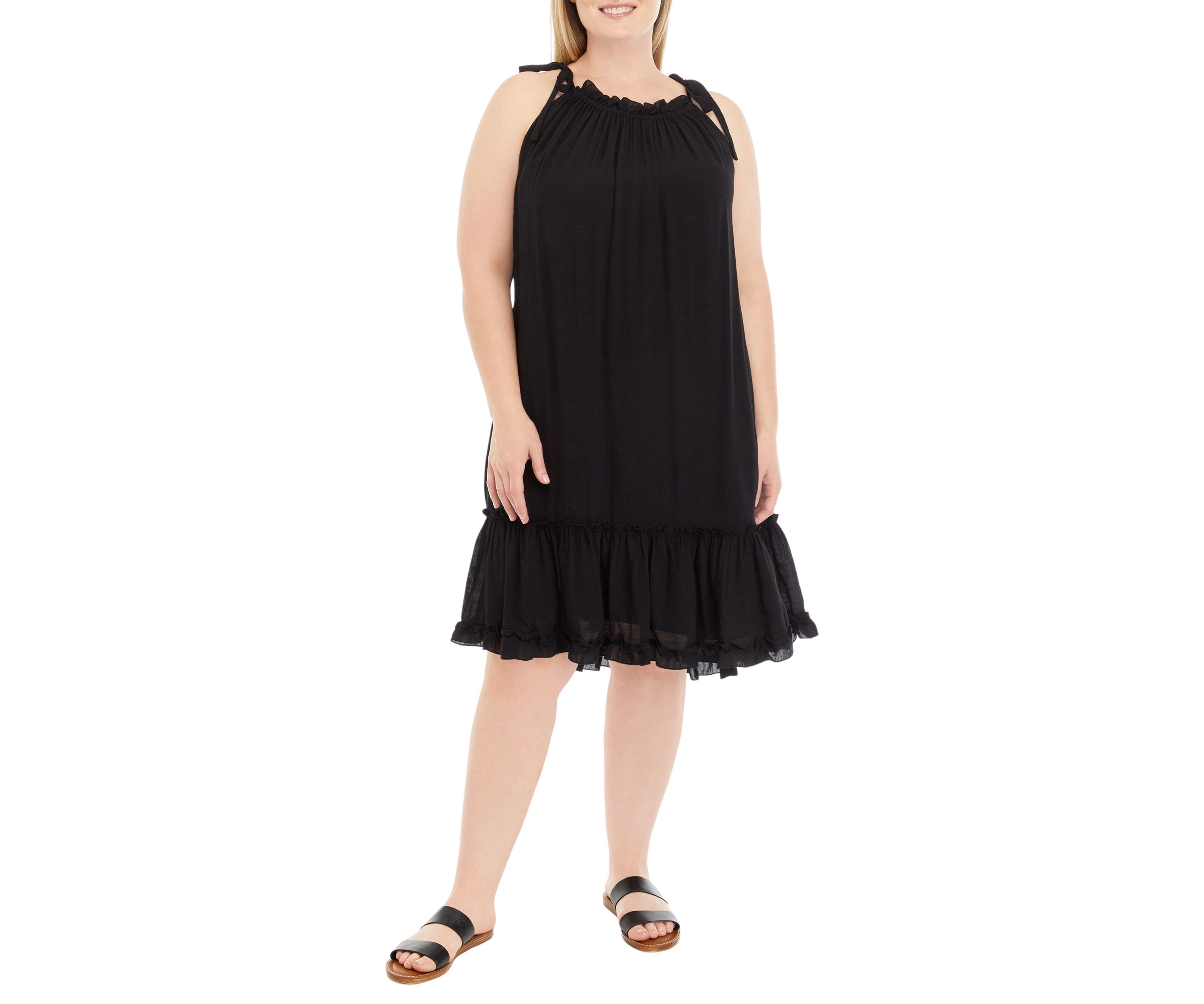 Womens Sleeveless Halter Neck A-Line Dress
