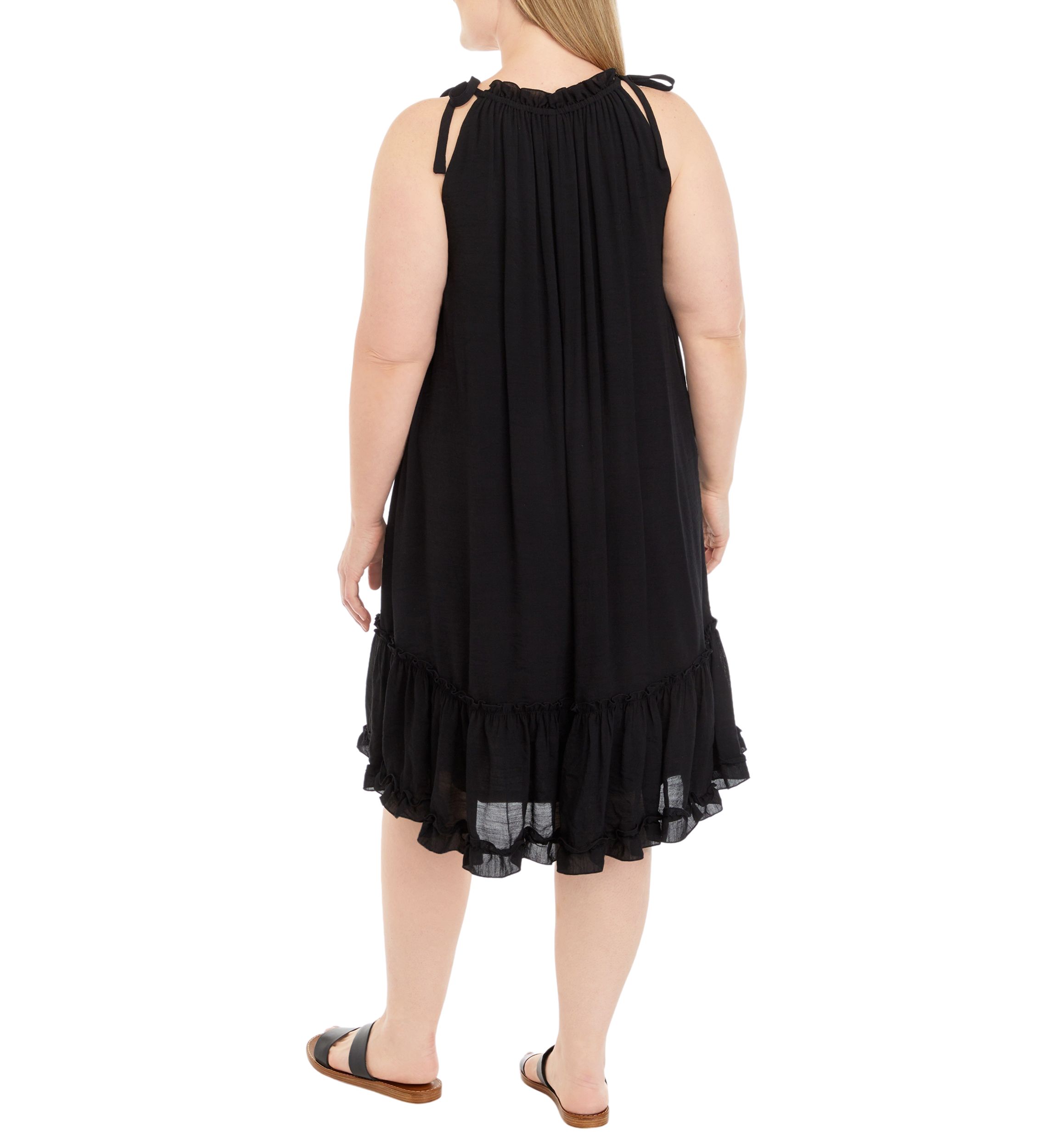 Womens Sleeveless Halter Neck A-Line Dress