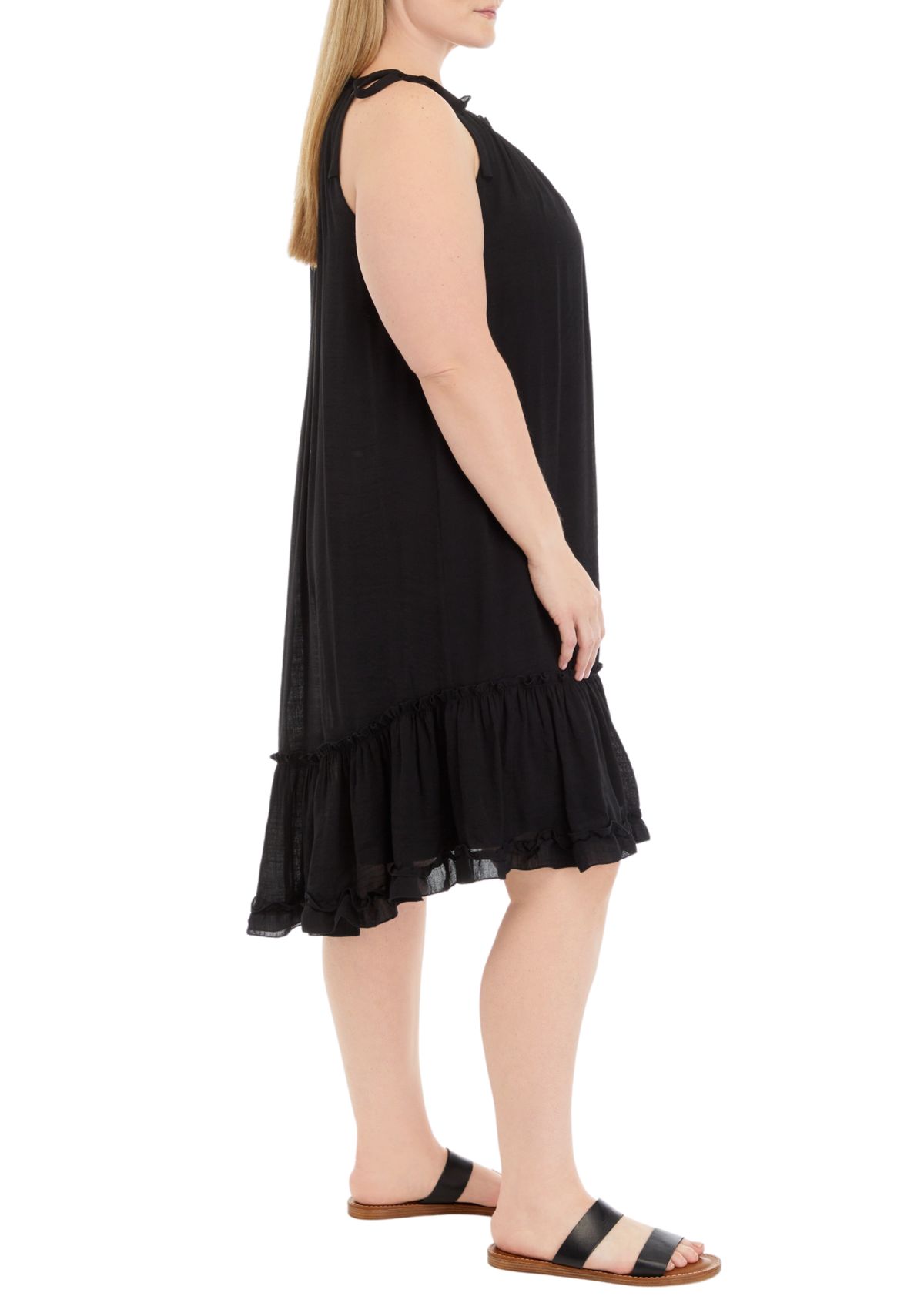 Womens Sleeveless Halter Neck A-Line Dress