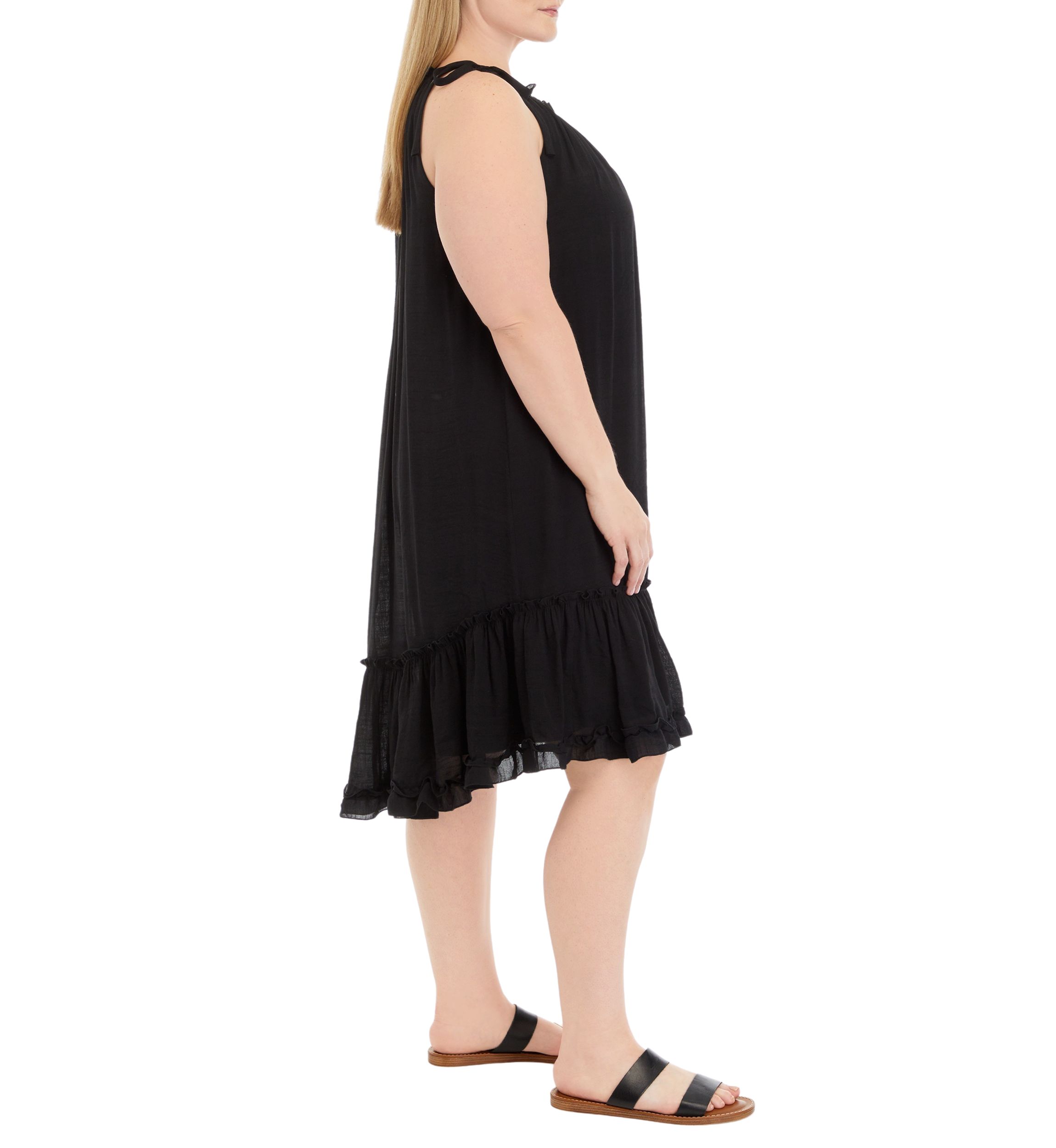 Womens Sleeveless Halter Neck A-Line Dress