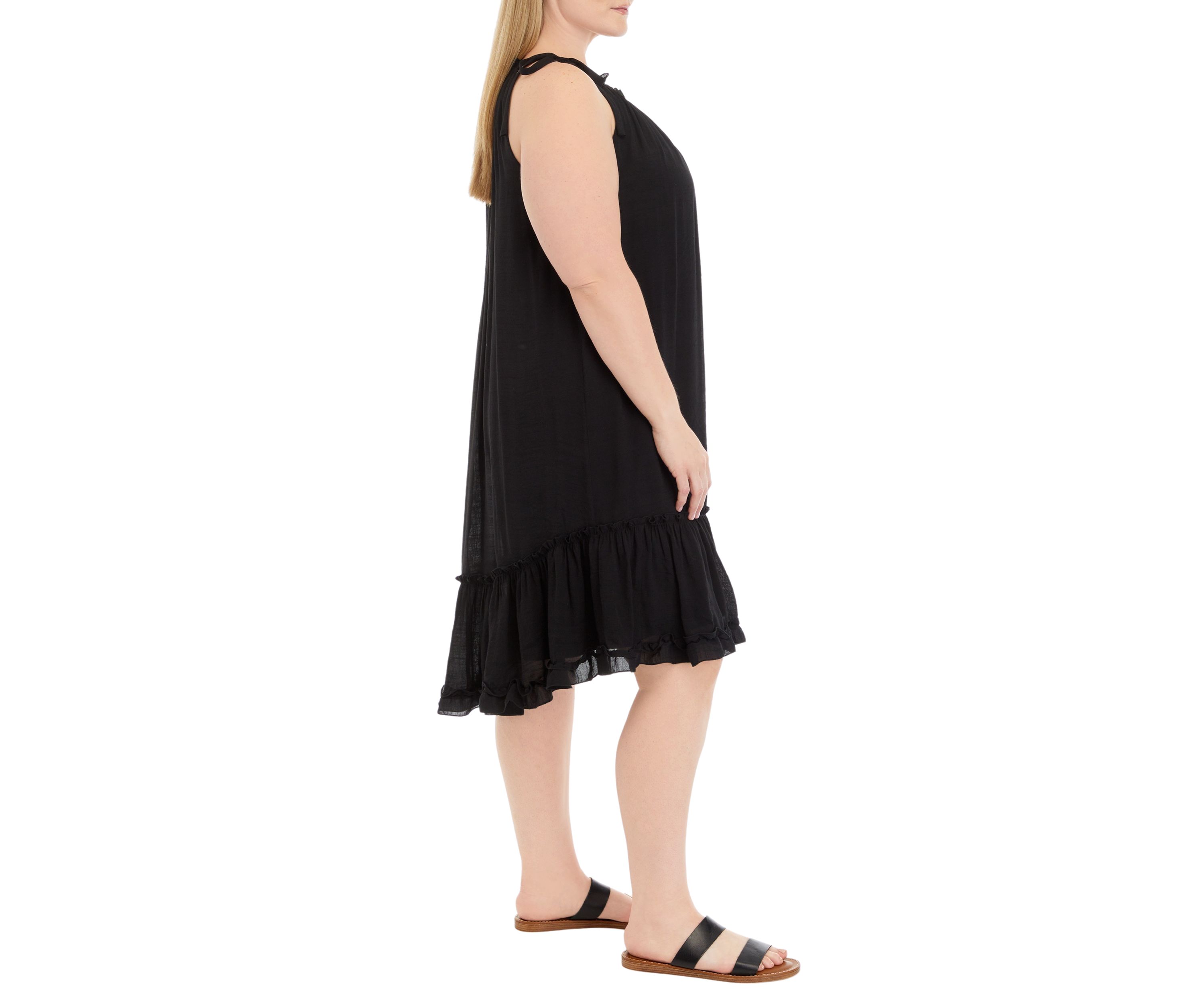 Womens Sleeveless Halter Neck A-Line Dress